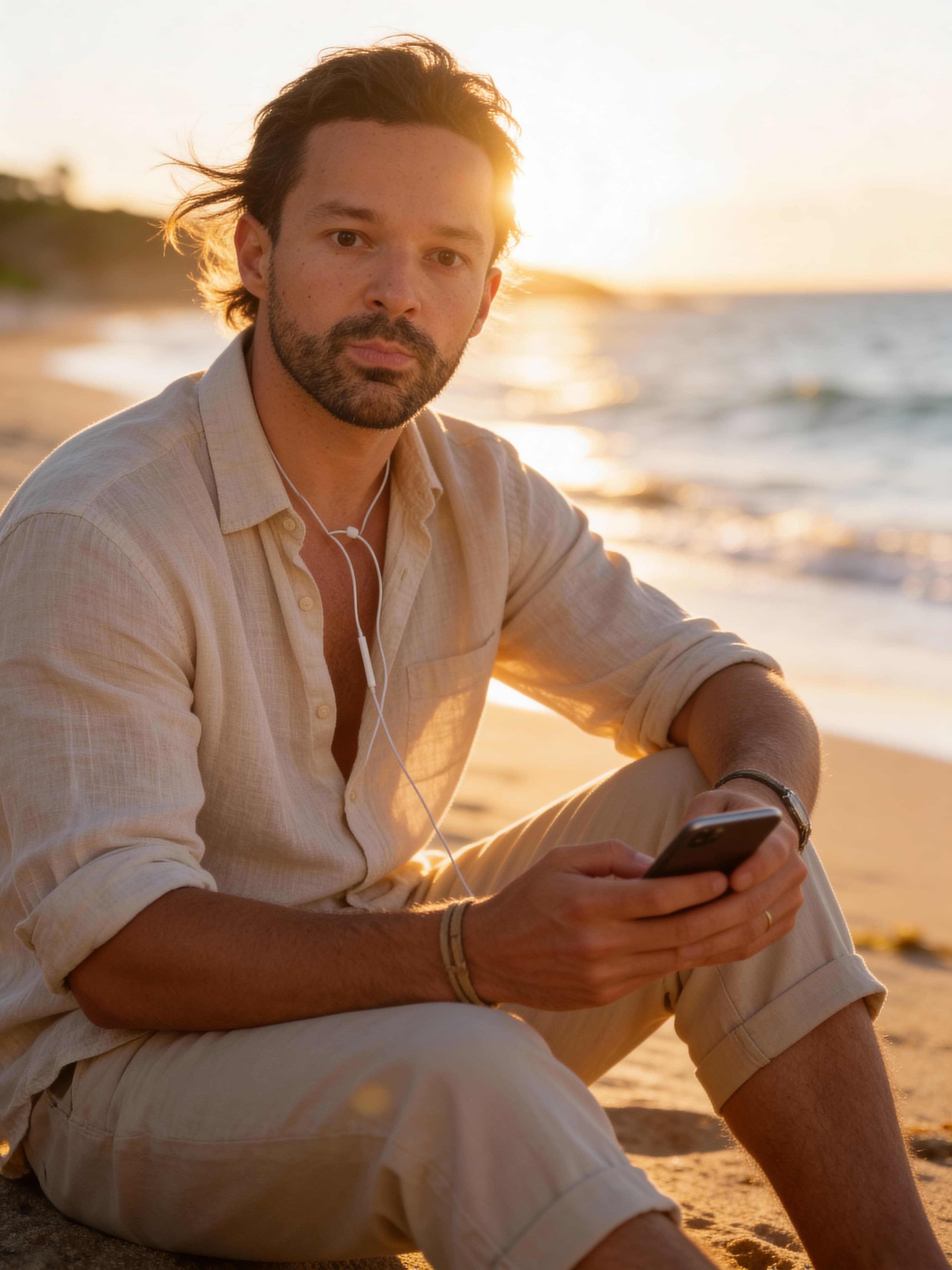 Example: coastal summer portrait at golden hour