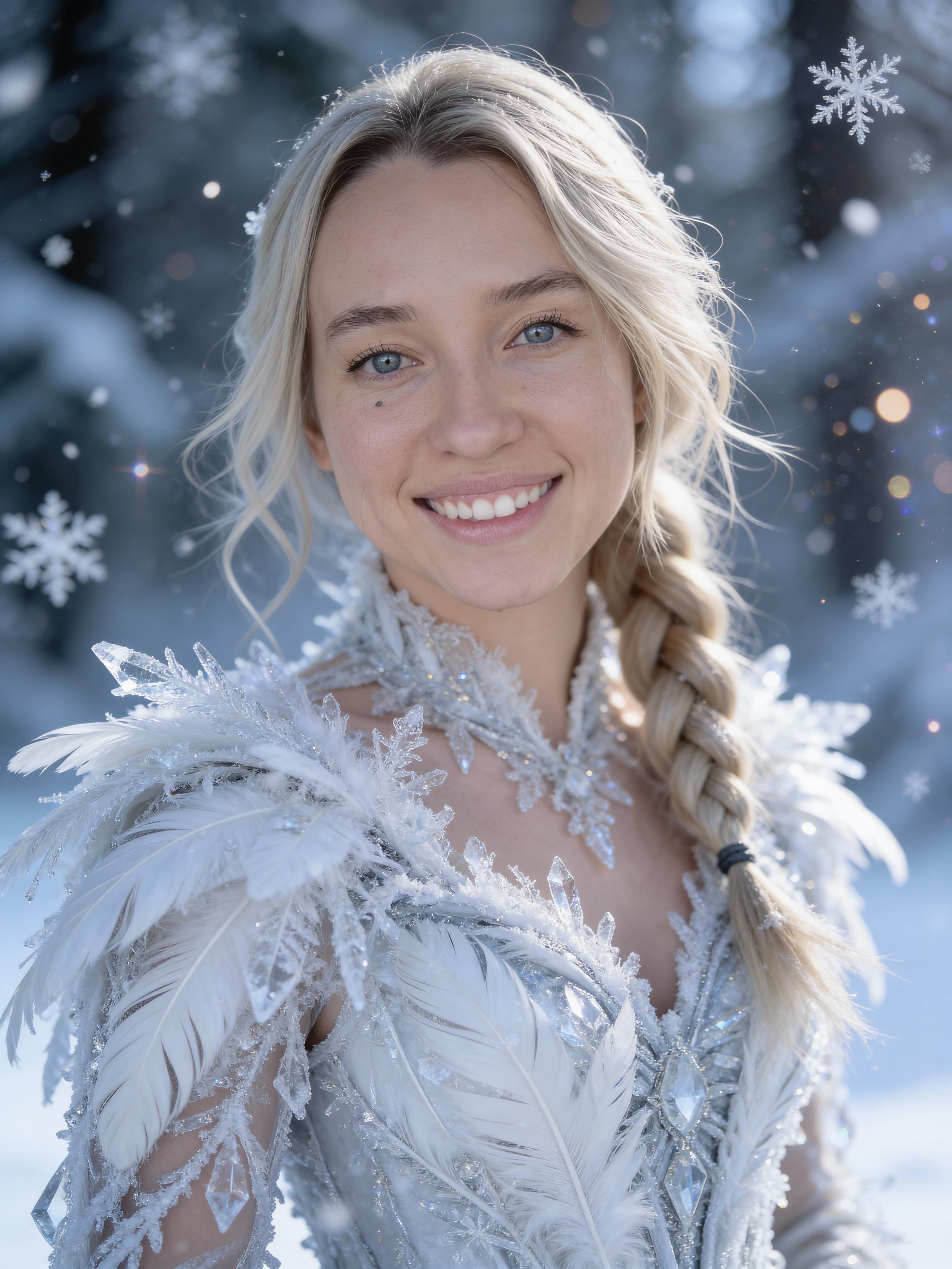 Example: frozen princess portrait with icy outfit