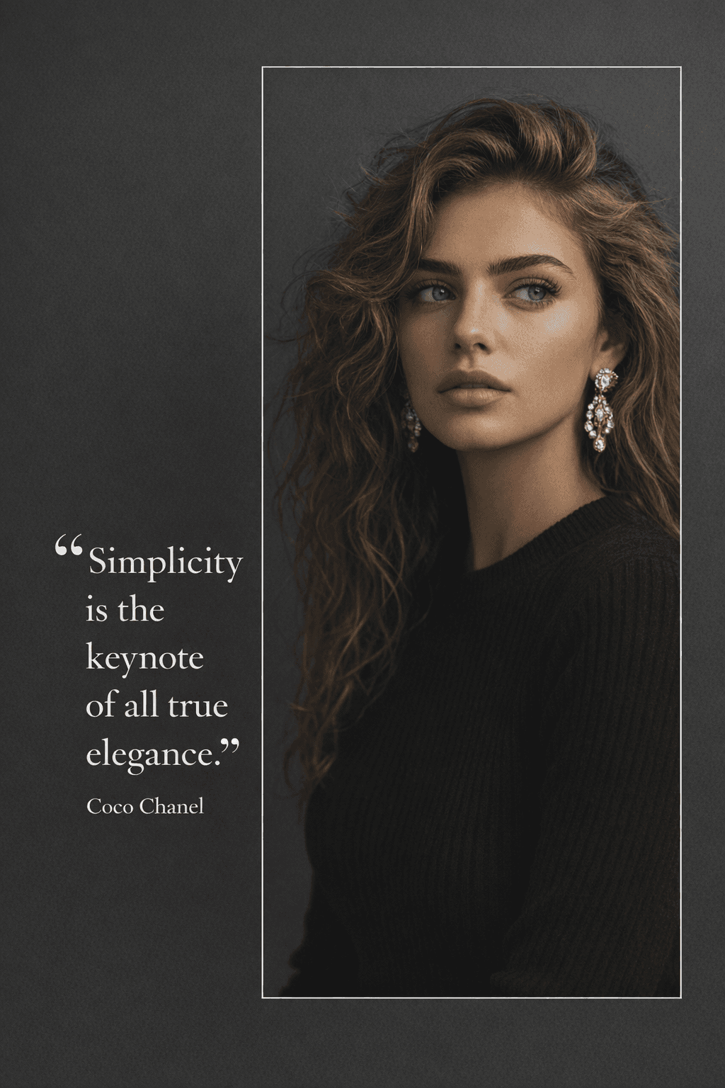 Example: luxury fashion editorial with typographic quote