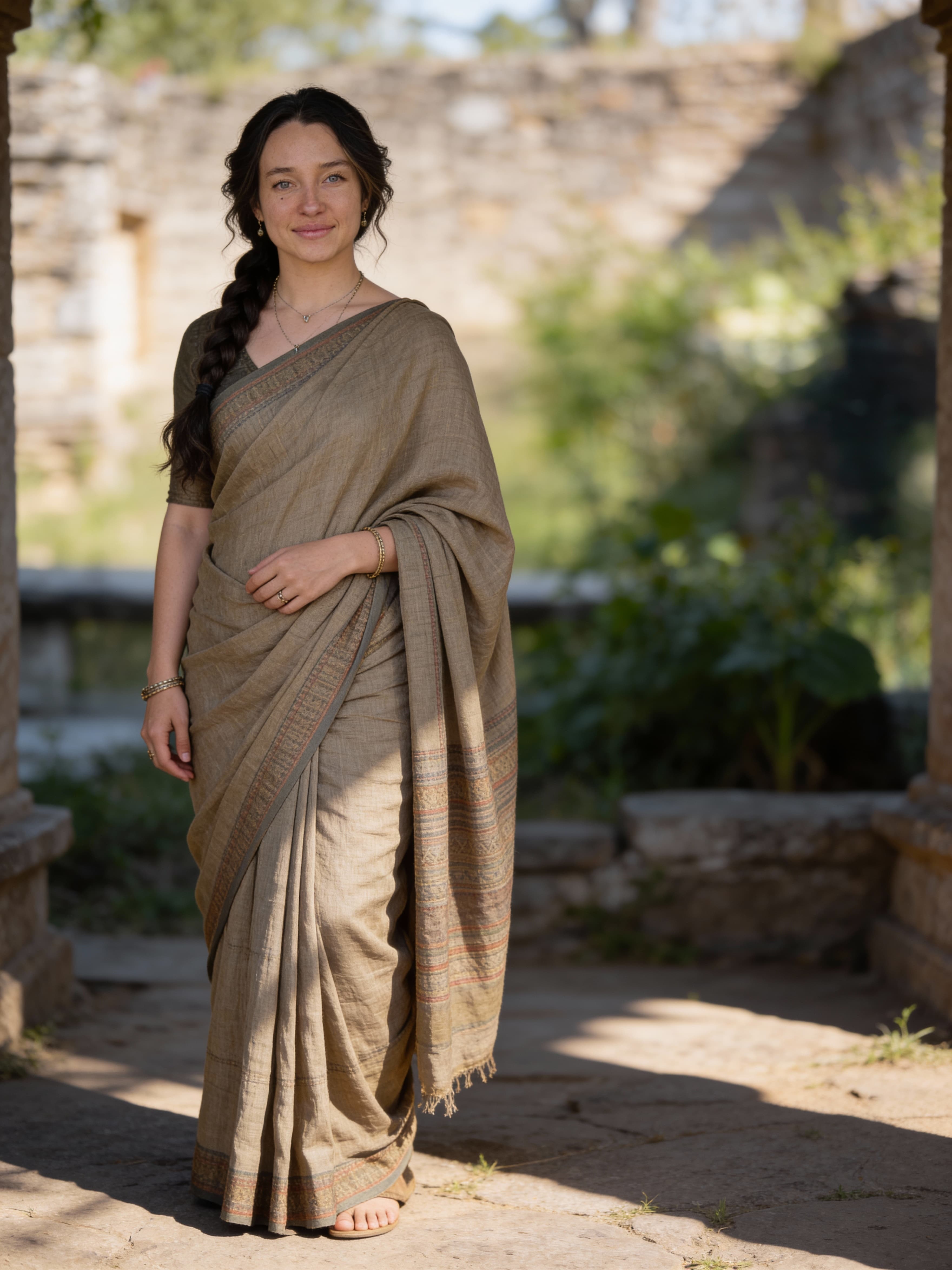 Example: historical South Asian portrait in a heritage setting