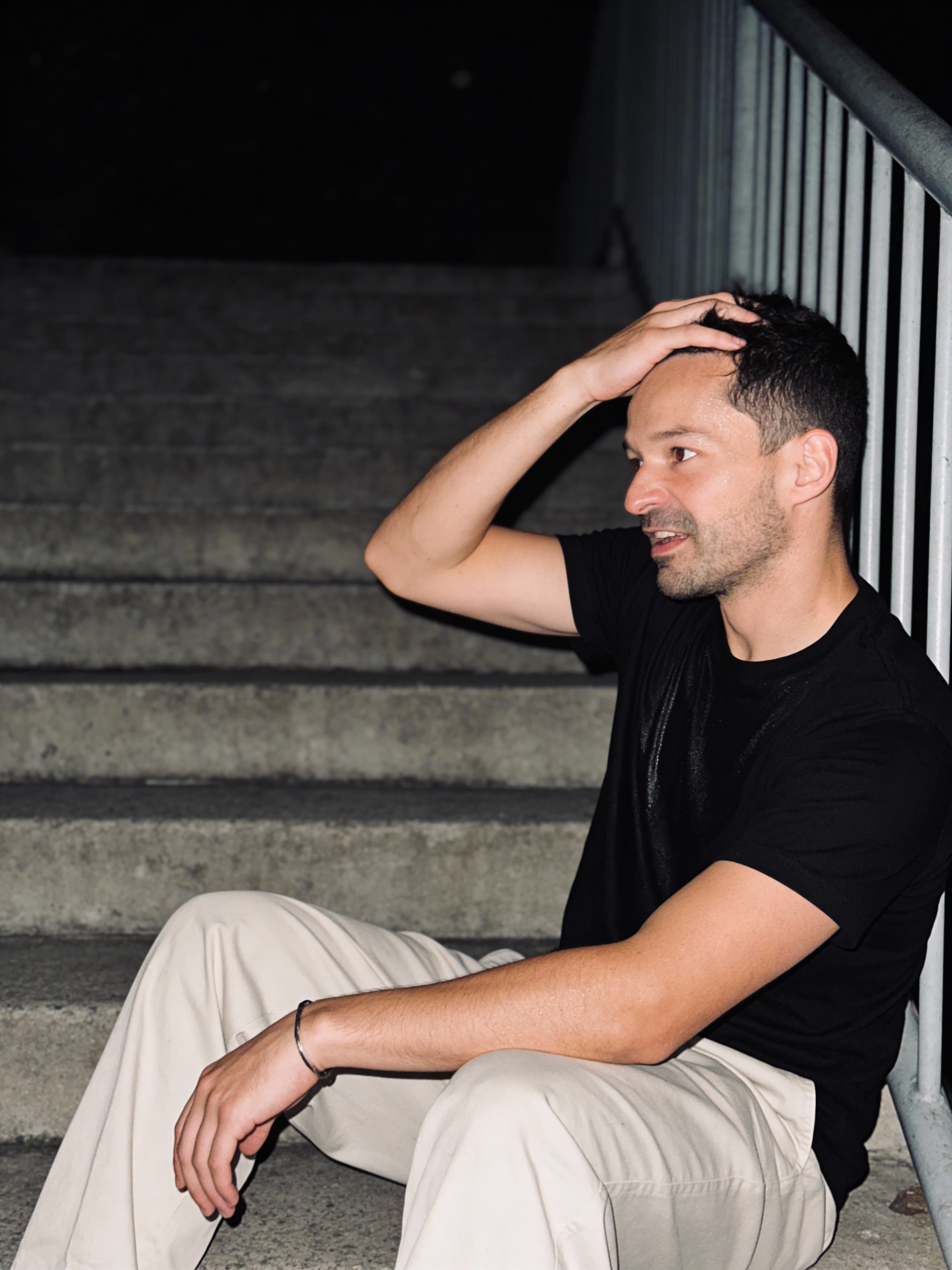 Example: night street portrait with harsh flash lighting