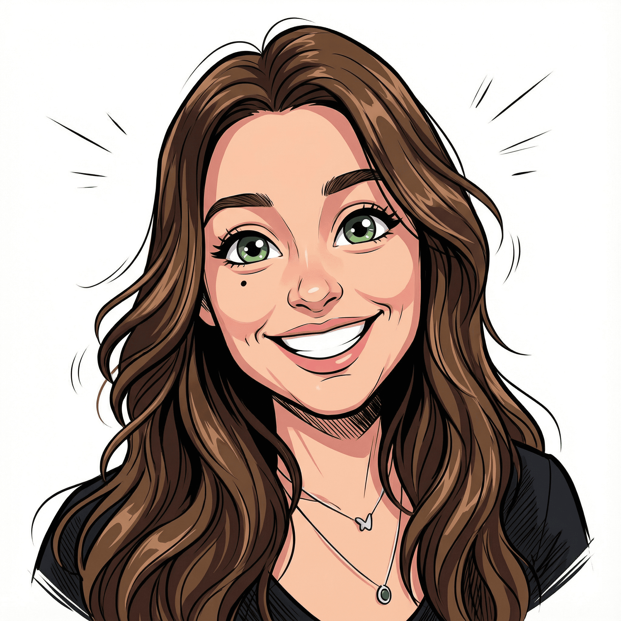 Example: stylized illustration portrait on white background