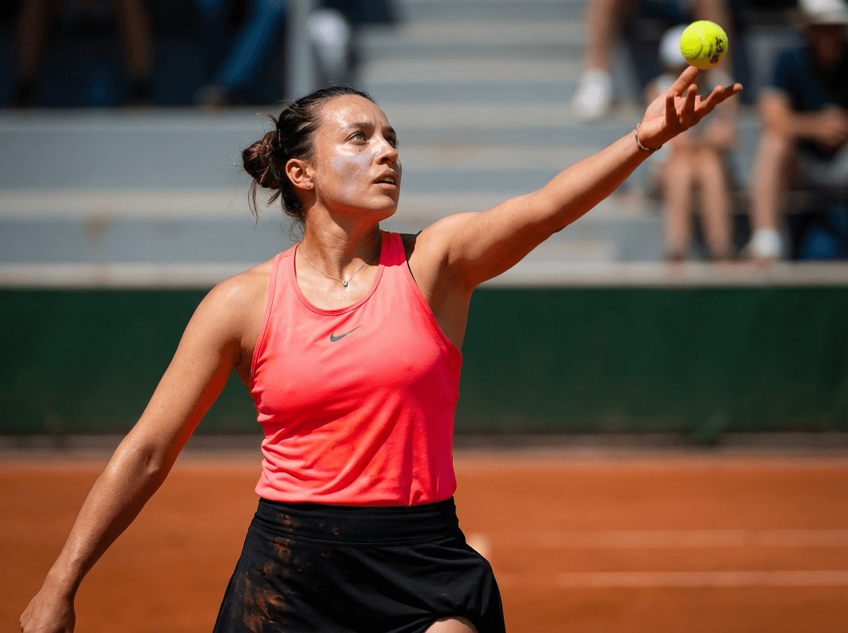 Example: professional tennis player action shot on a Grand Slam court