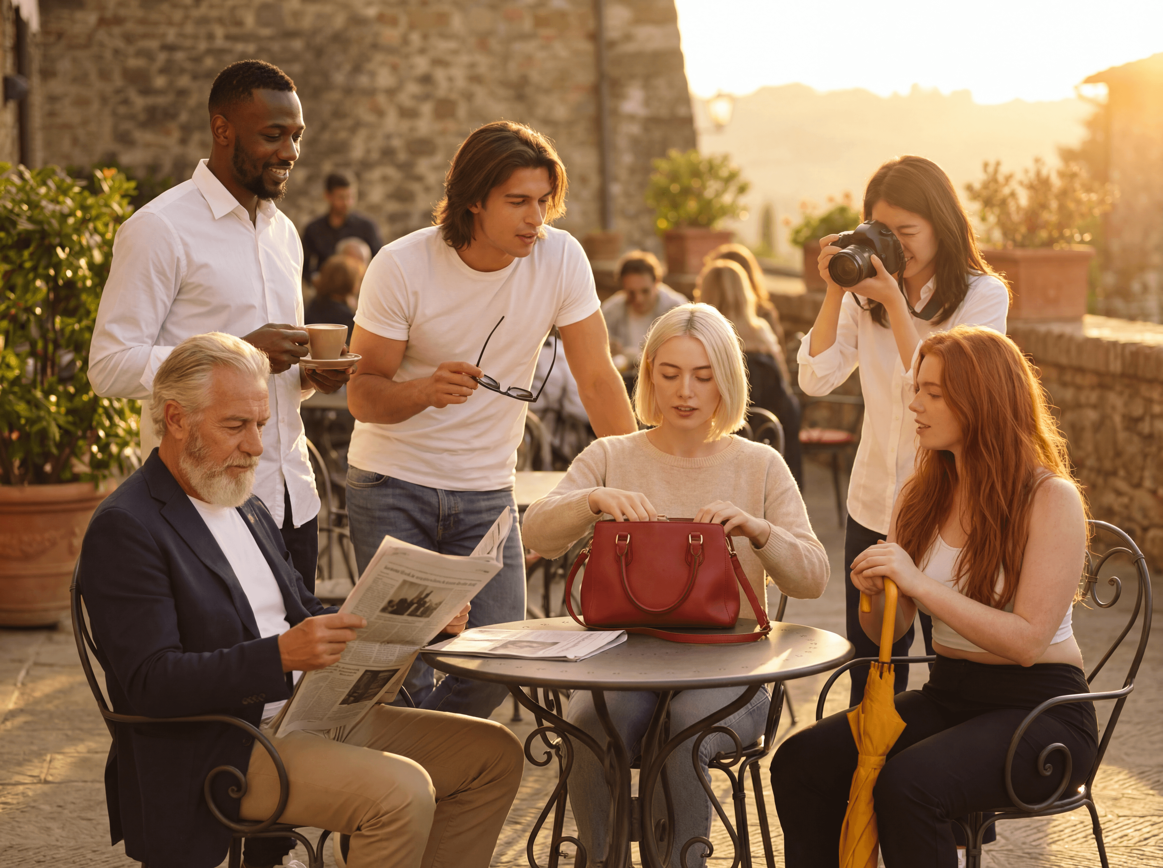 Six-person object mapping comparison by Nano Banana Pro