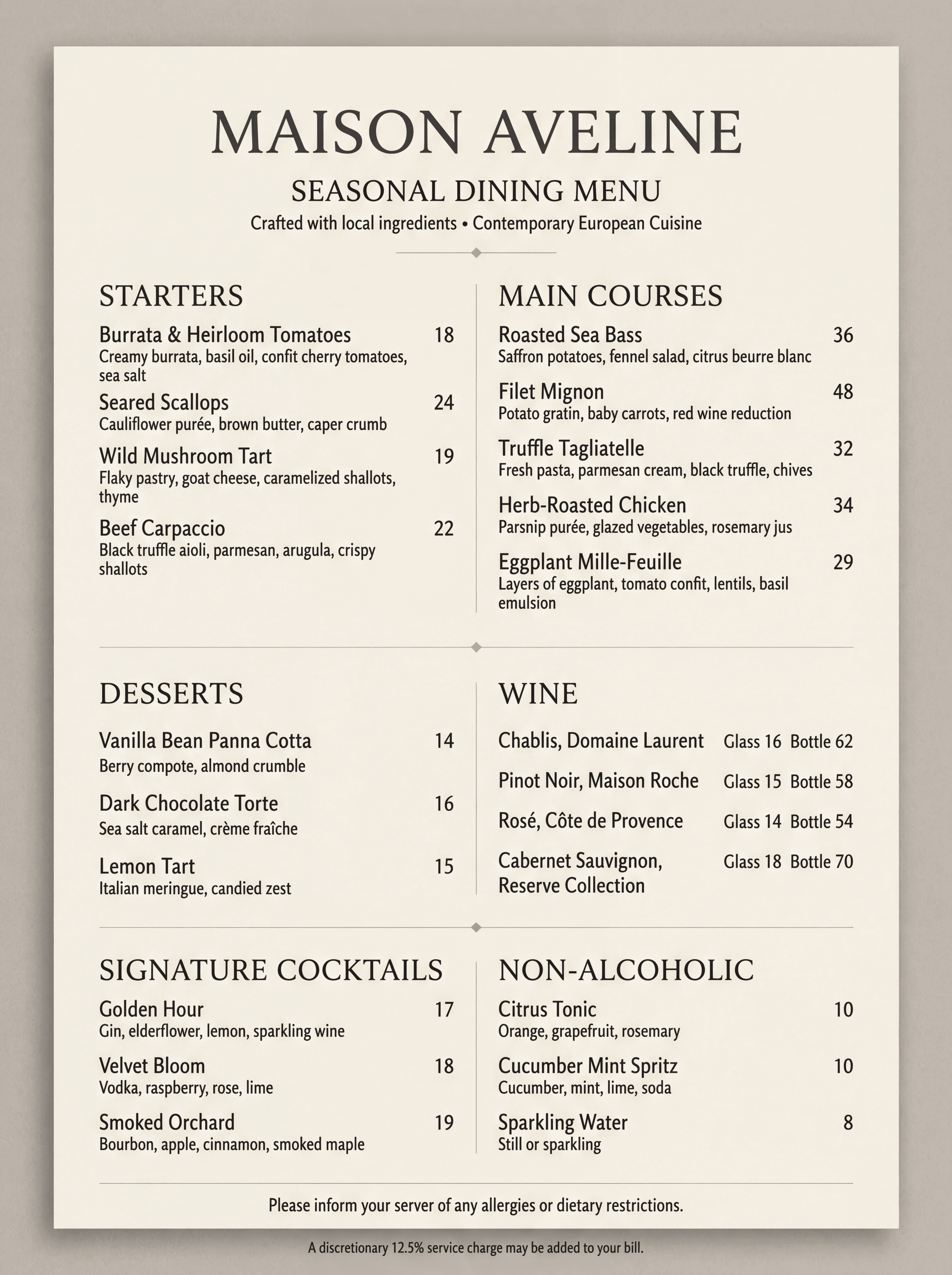 Restaurant menu layout comparison by Nano Banana 2
