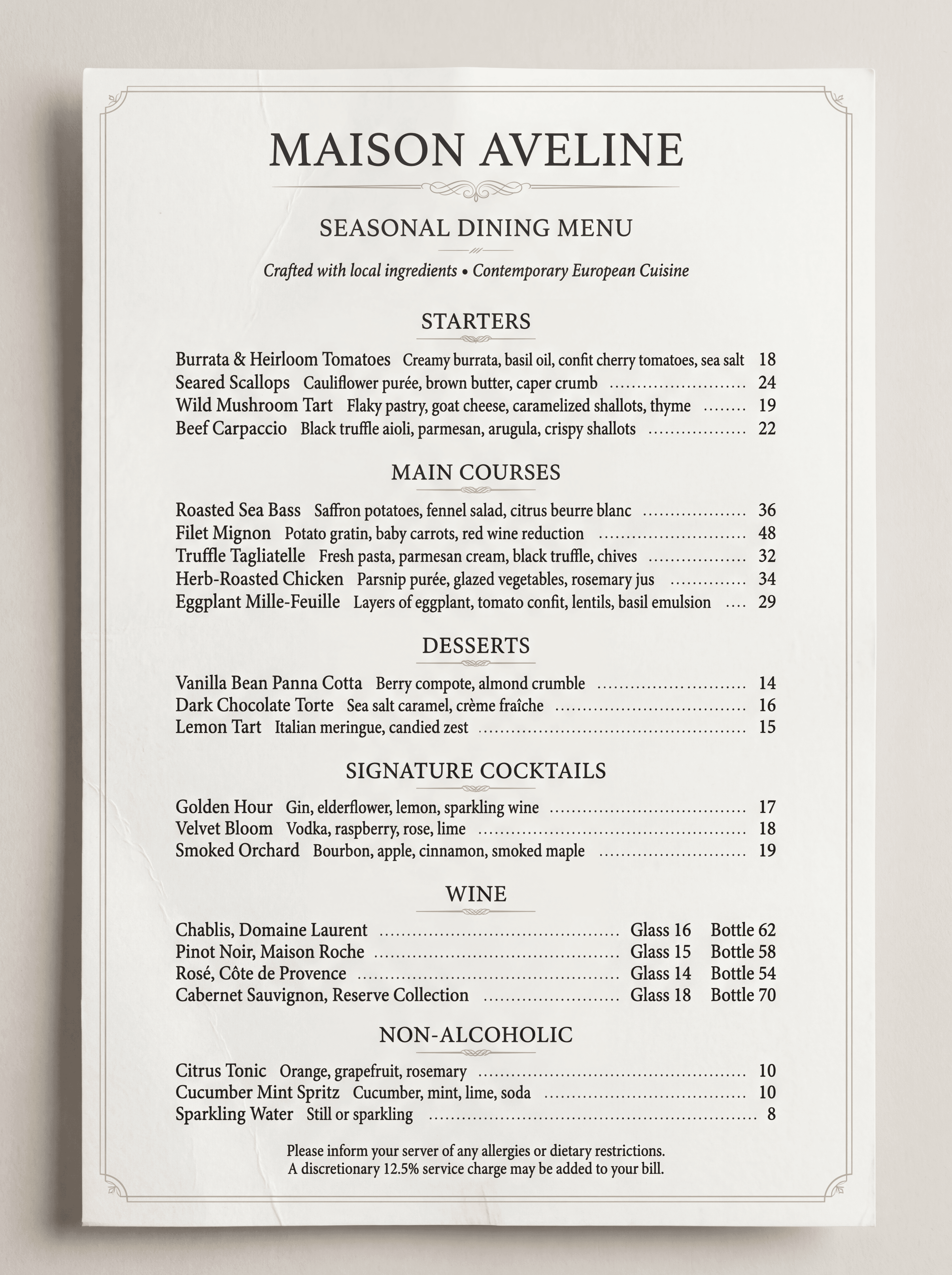 Restaurant menu layout comparison by Nano Banana Pro