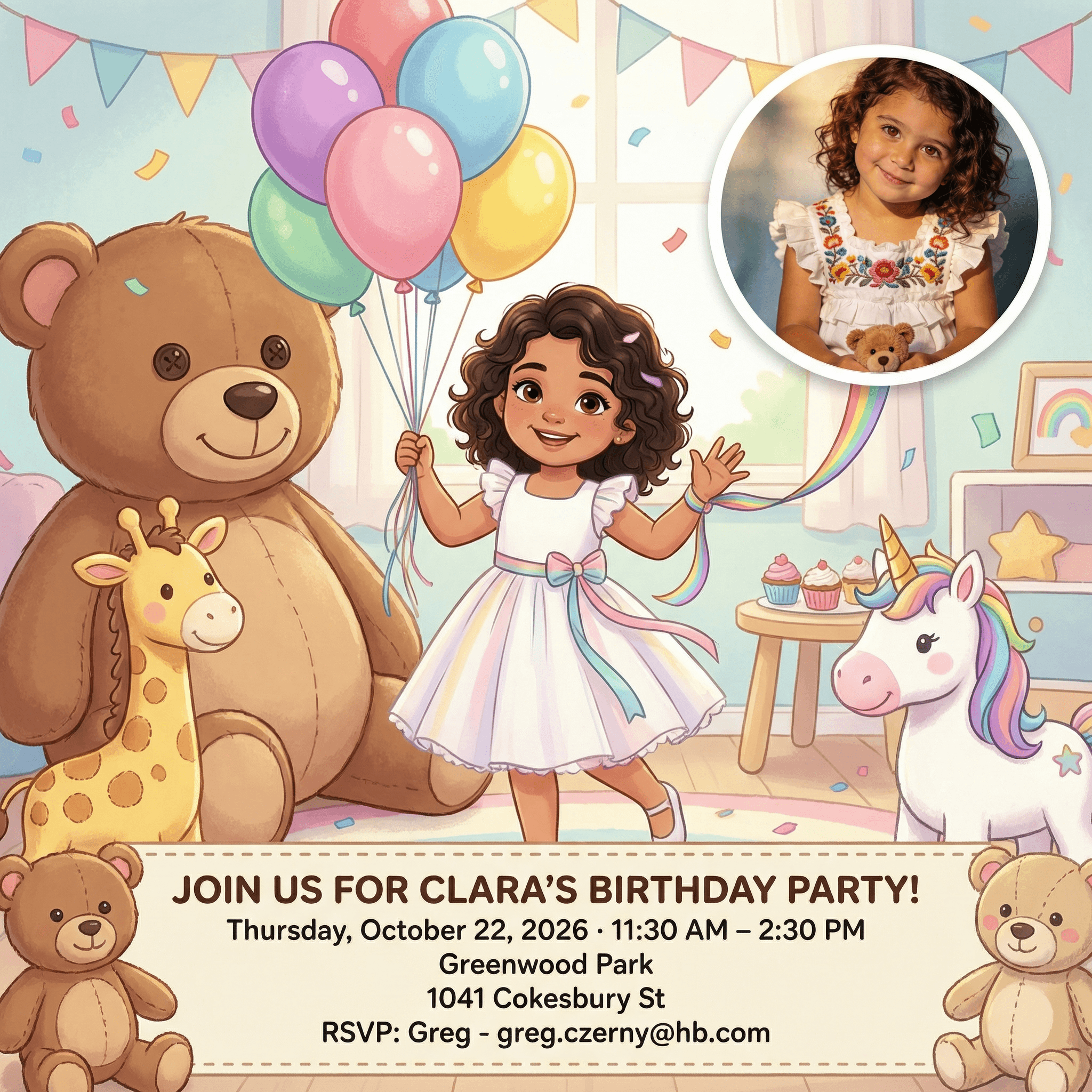 Example: birthday invitation card layout