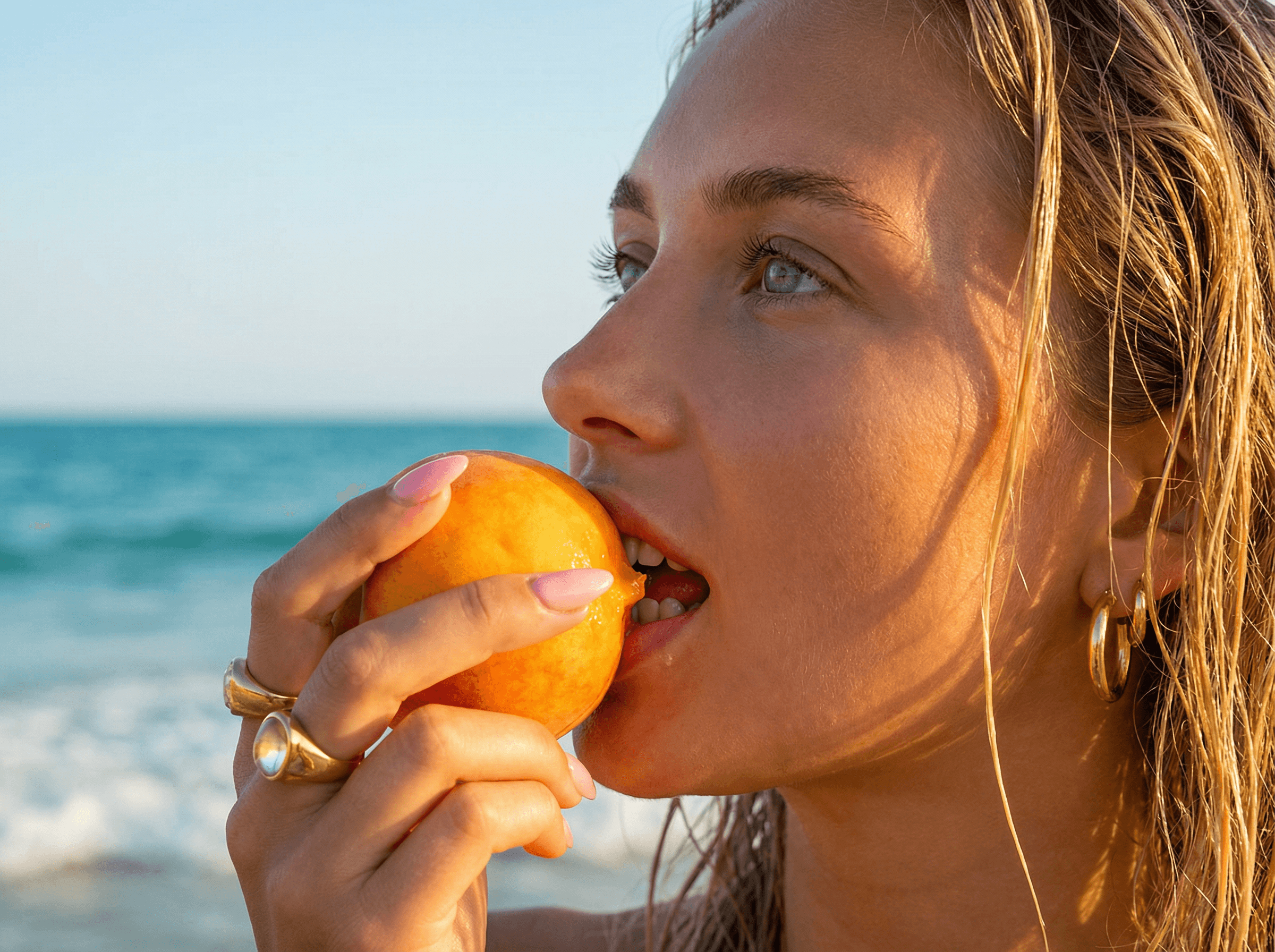 Luxury summer campaign portrait generated from a text prompt