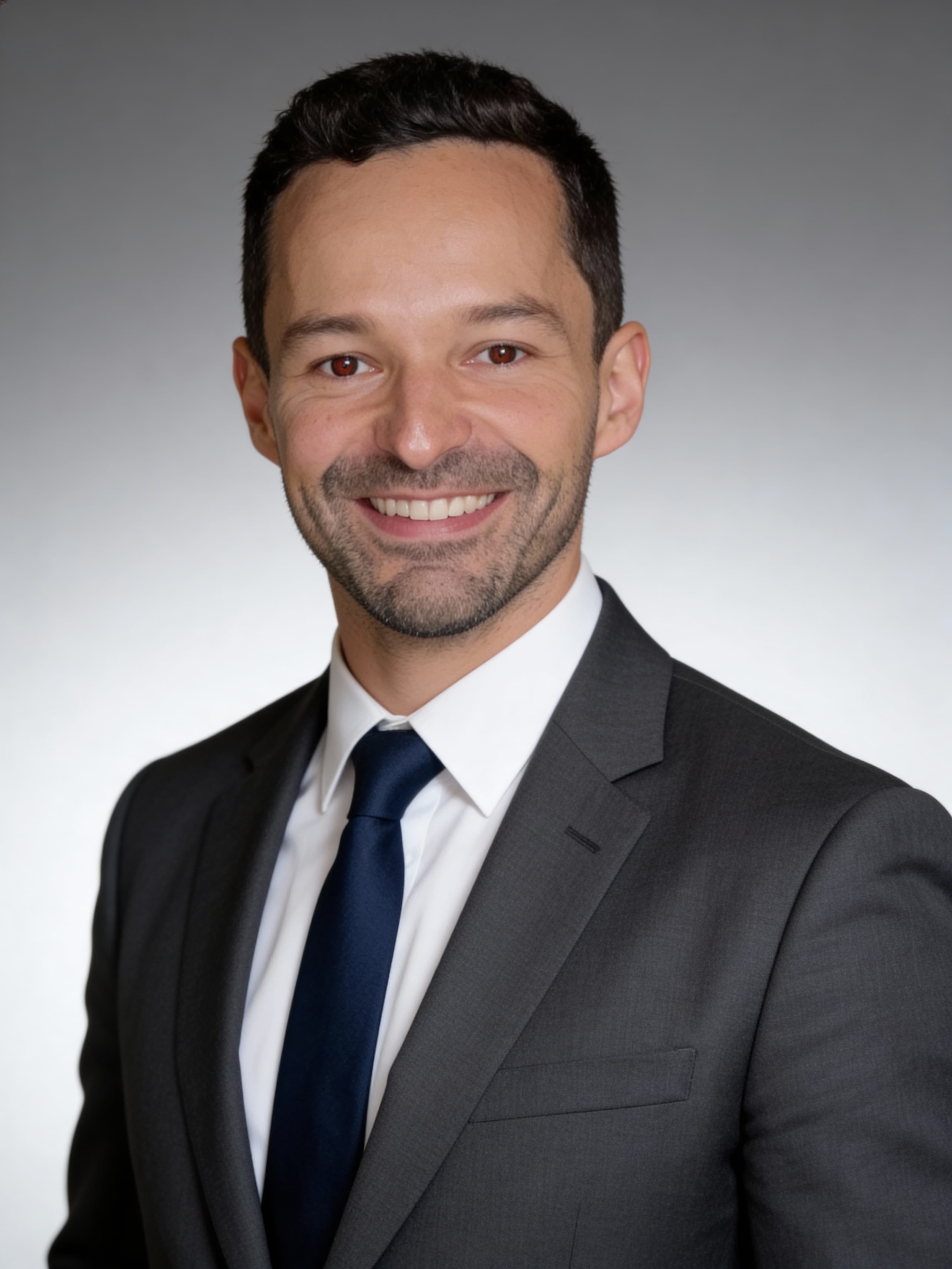 Example: corporate studio headshot with neutral background