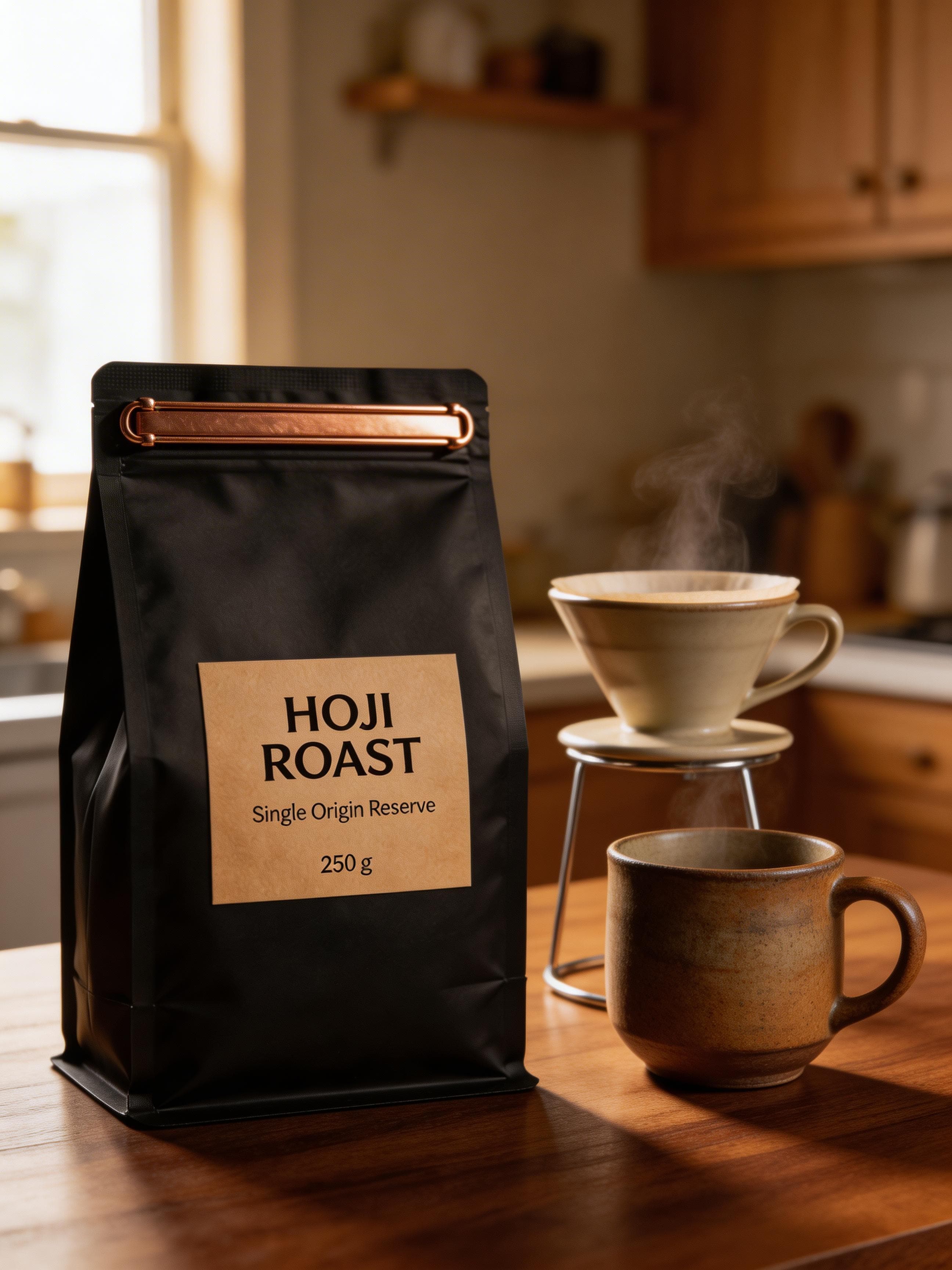 Reference-guided lifestyle coffee campaign frame generated with Seedream 5.0 Lite