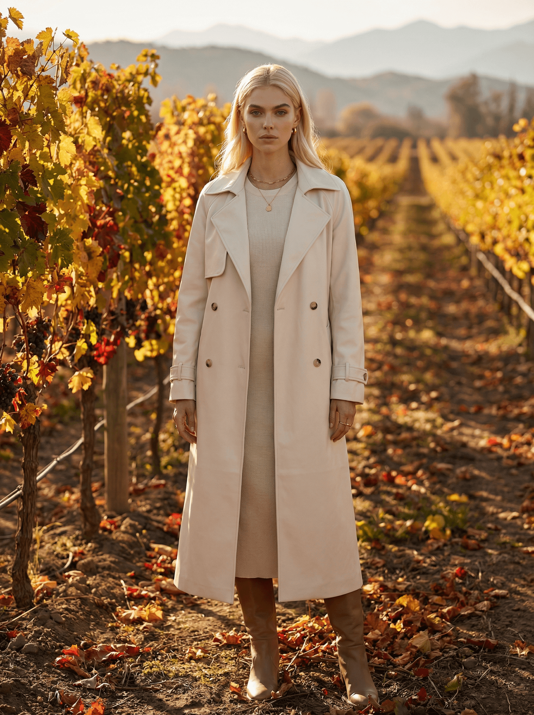 Example: Chilean vineyard autumn lifestyle fashion portrait