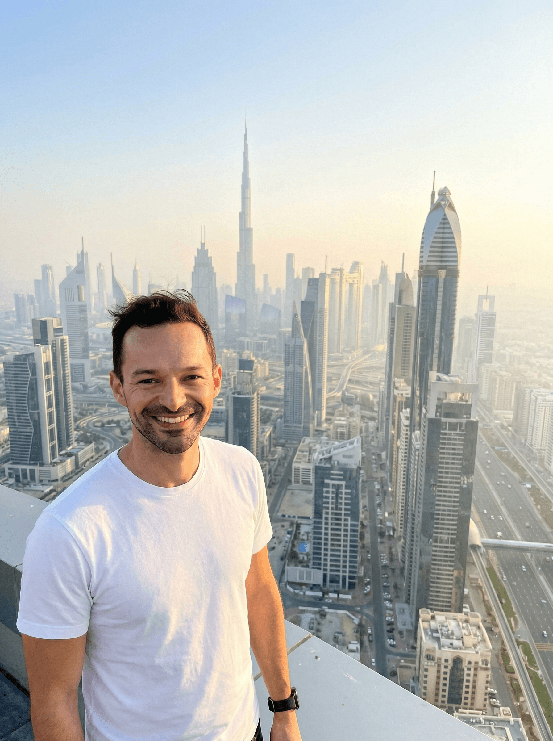 Example: dubai skyscraper summit portrait