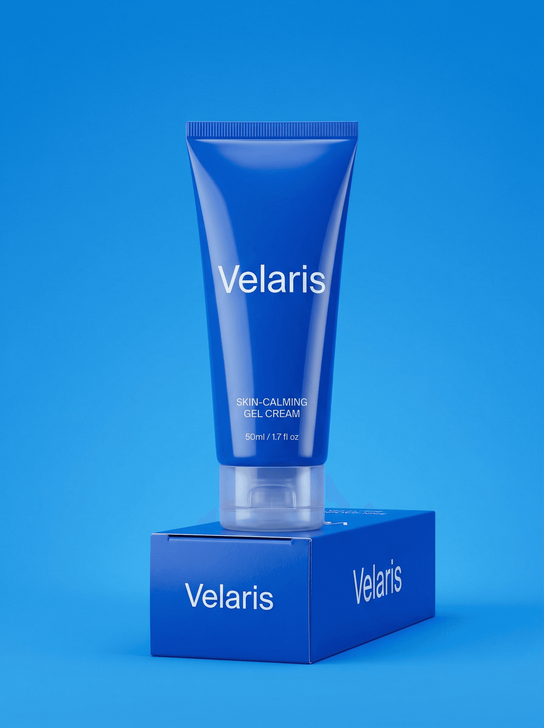 Example: monochrome skincare tube product shot