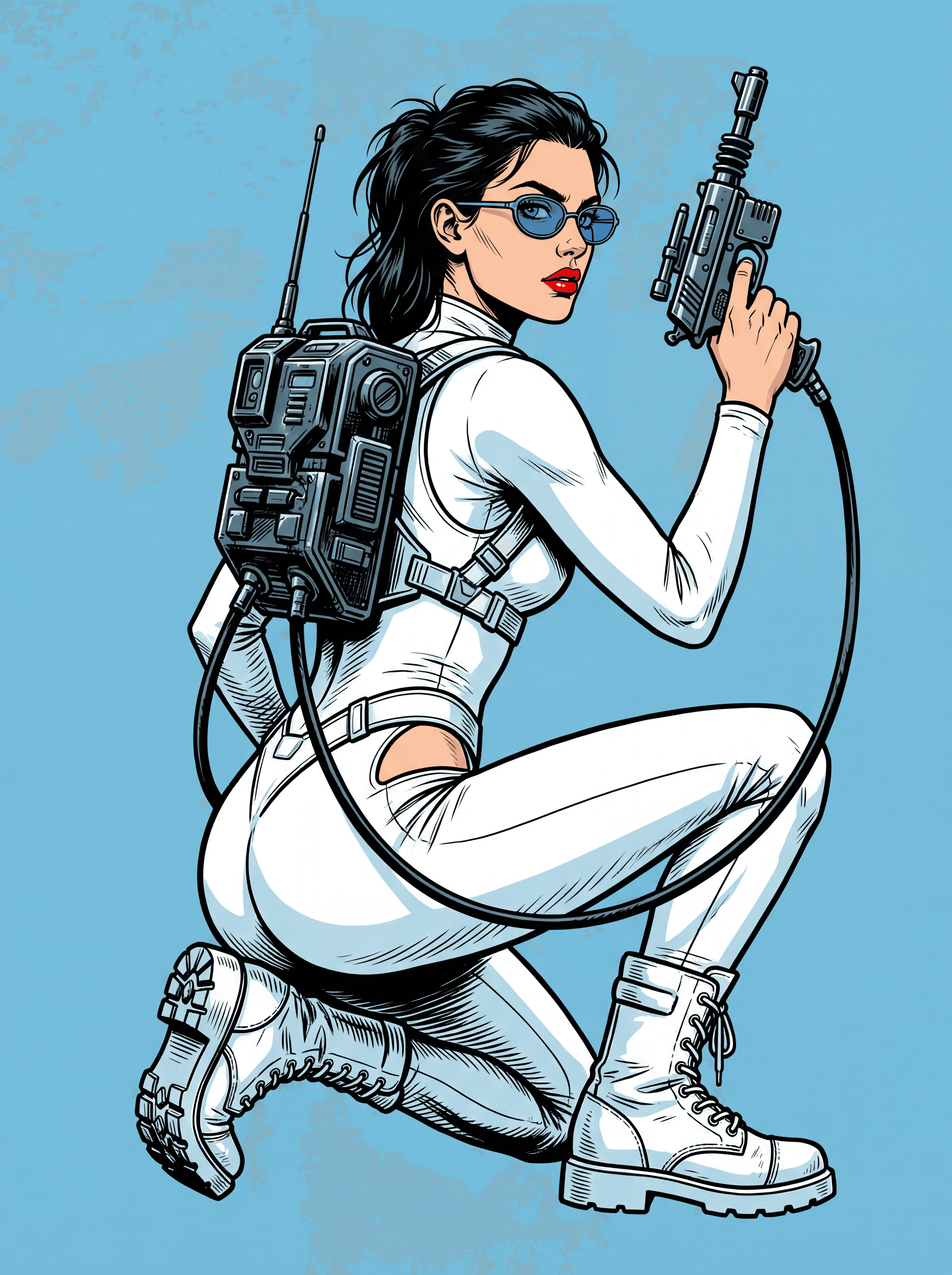 Example: retro-futuristic comic book portrait