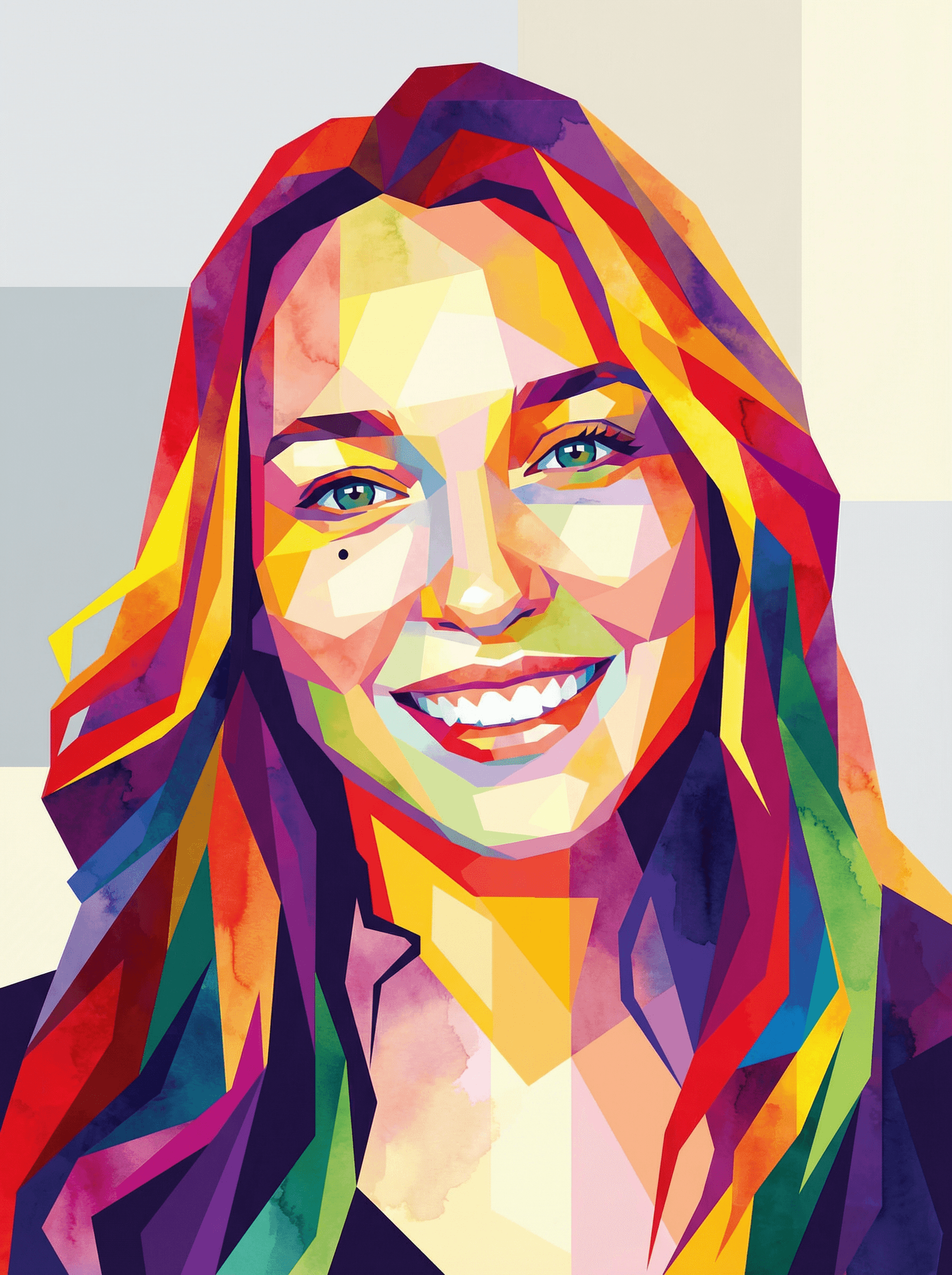 Example: abstract geometric polygon portrait