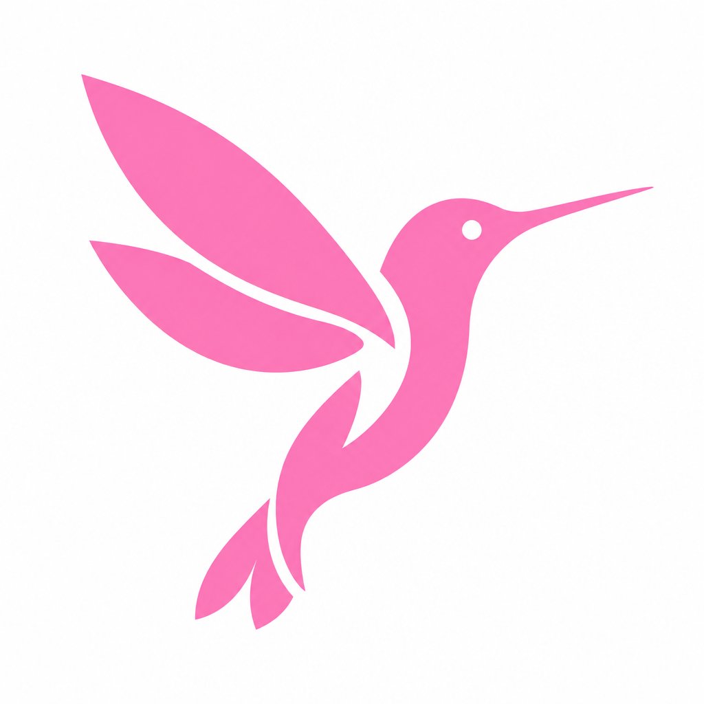 Minimal hummingbird logo, generated with GPT Image 2.5 Flare