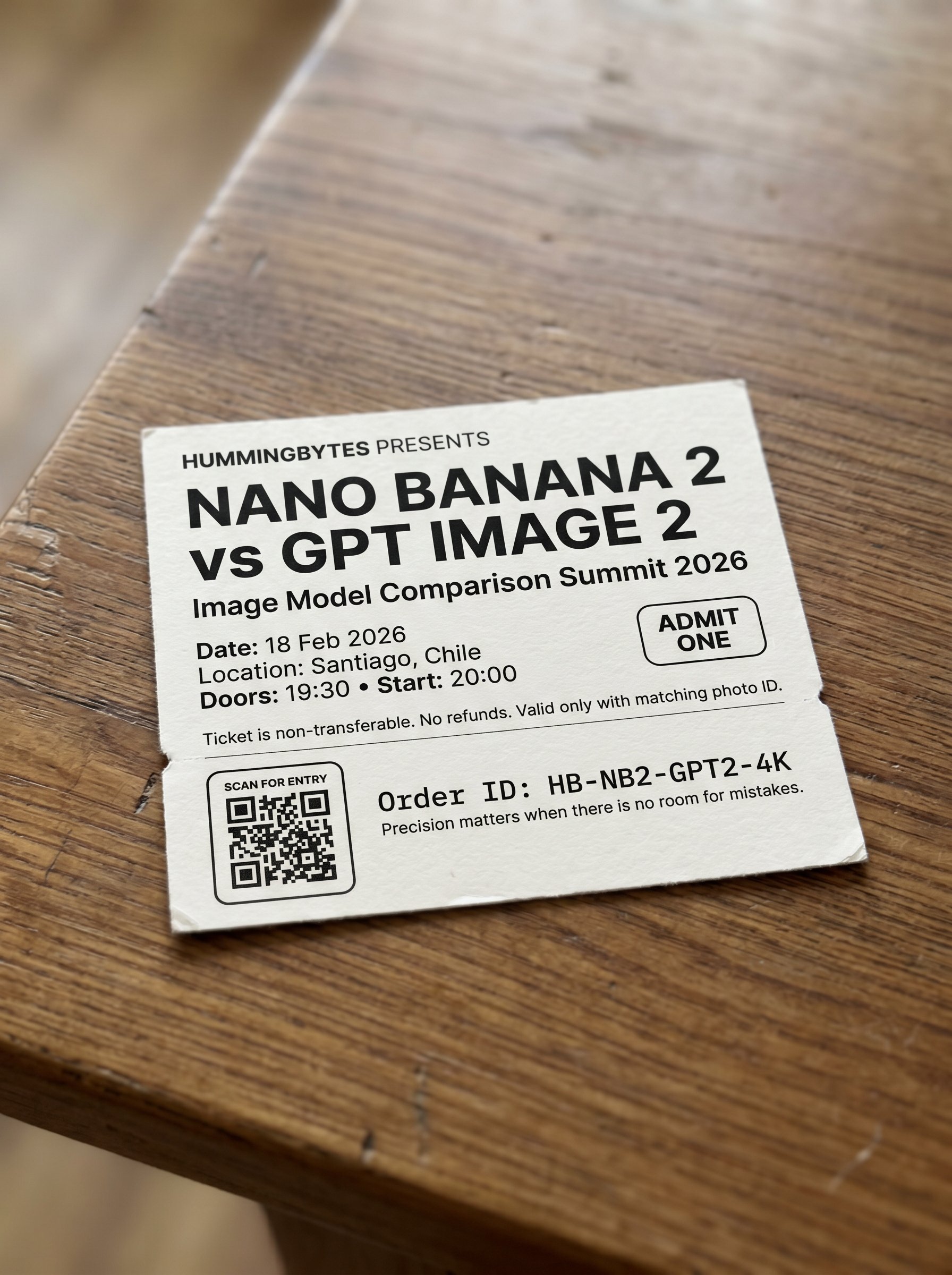 Exact ticket text rendering generated by Nano Banana 2