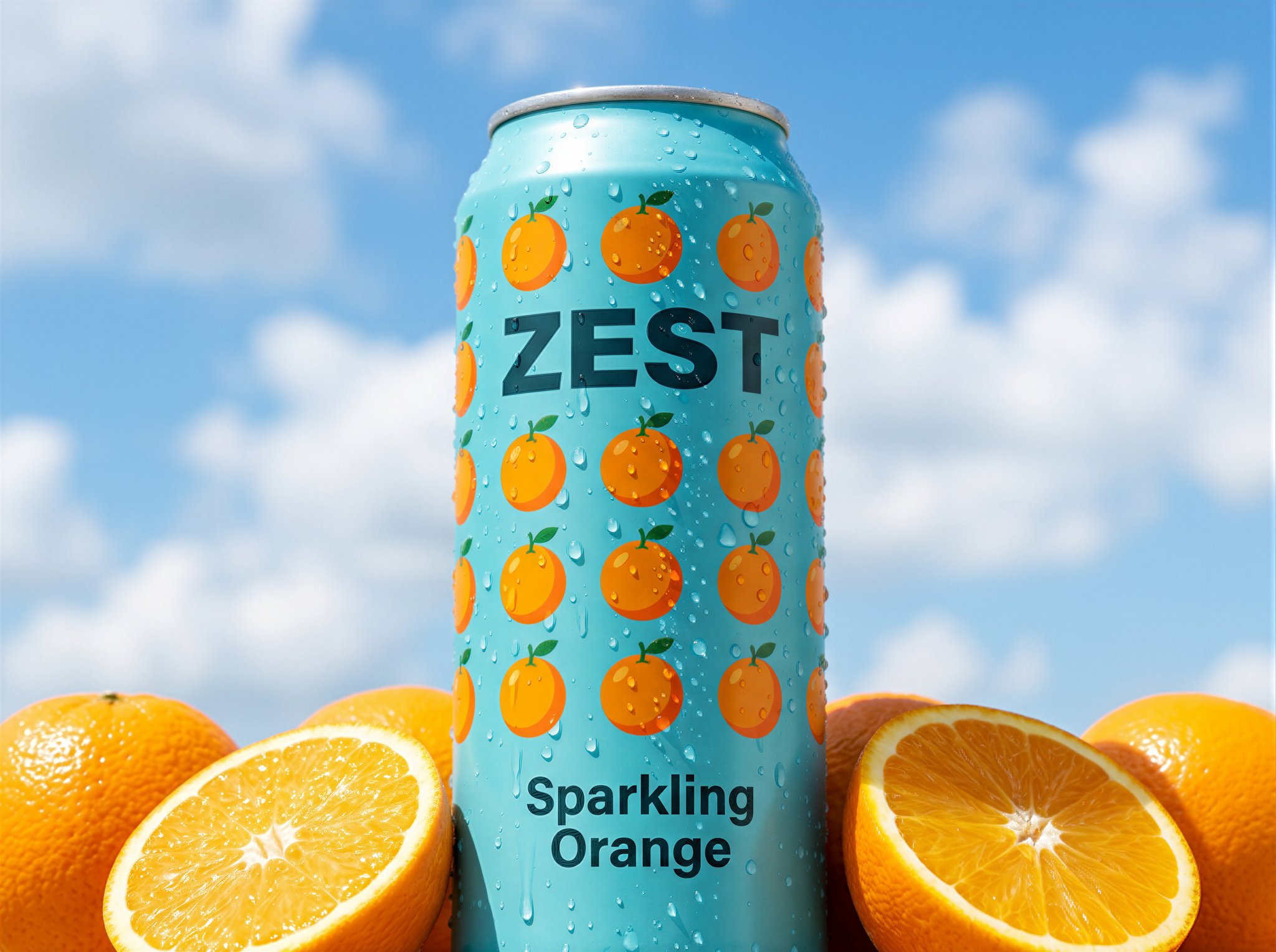 Beverage advertising image after upscale