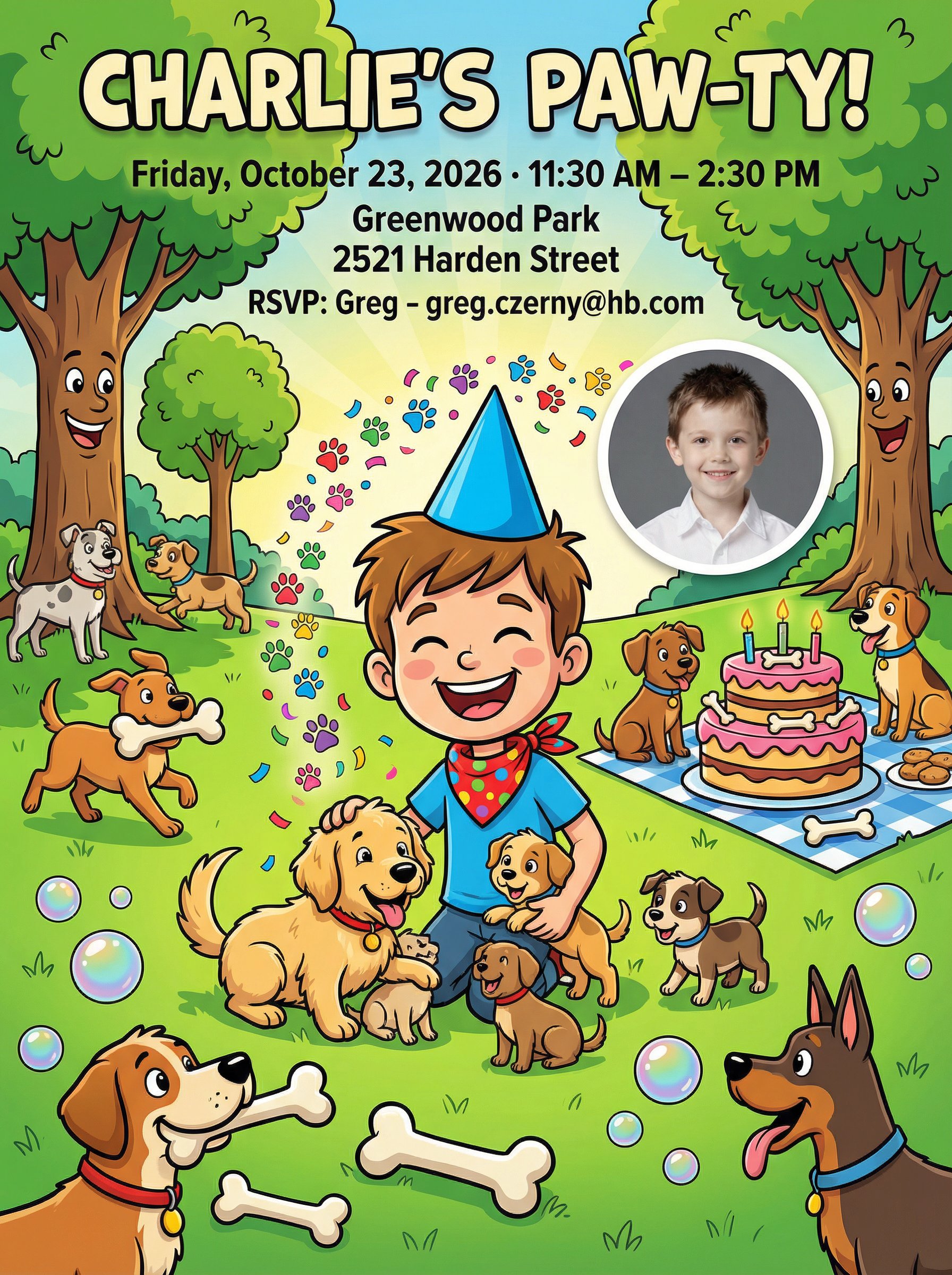 Space birthday invitation with stars and clear typography