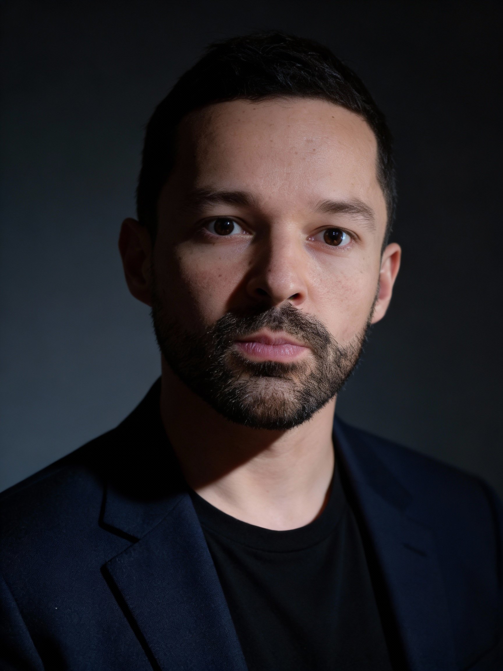 Corporate studio headshot with neutral tones