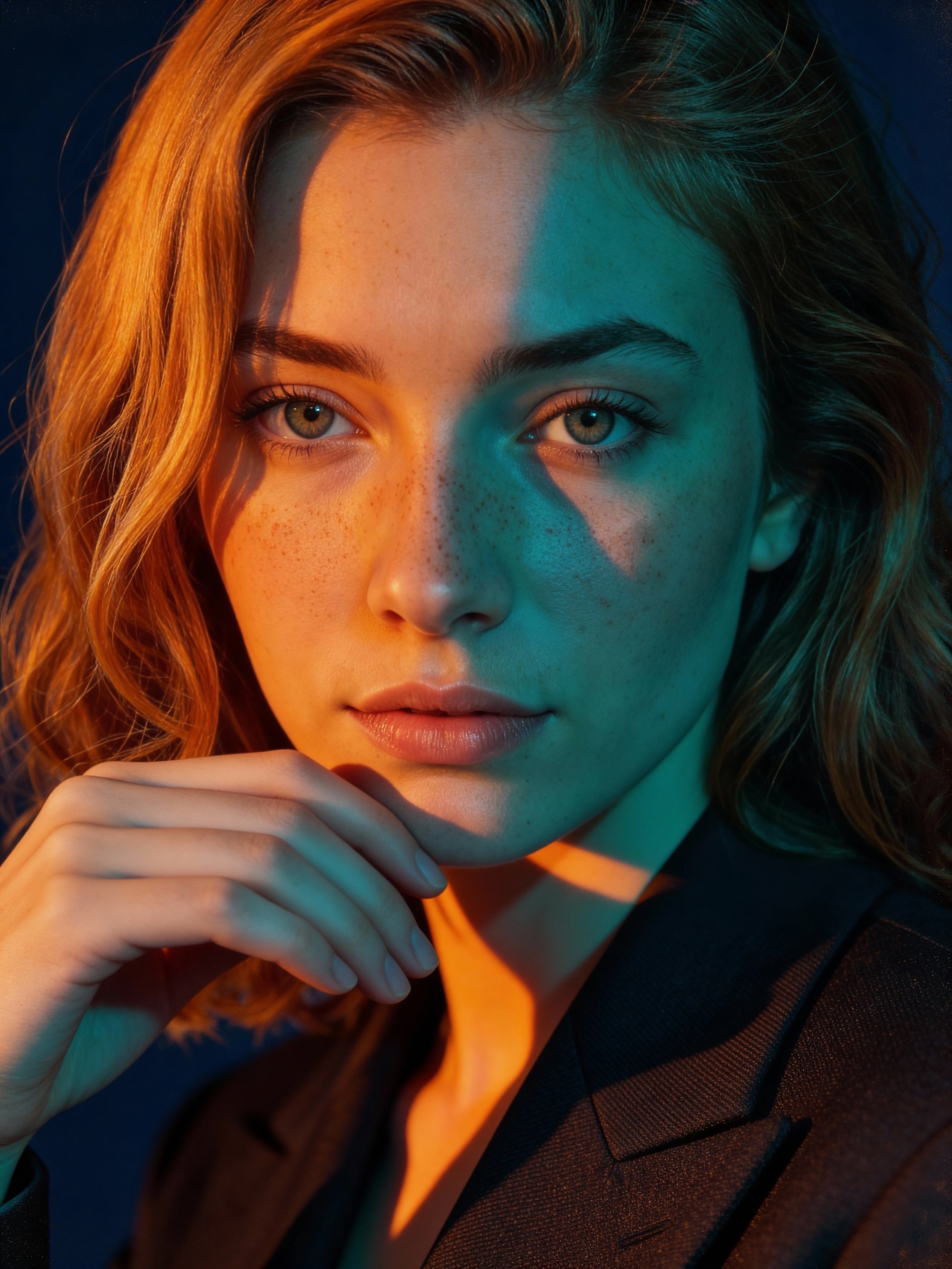 Cinematic headshot with teal and orange color grading