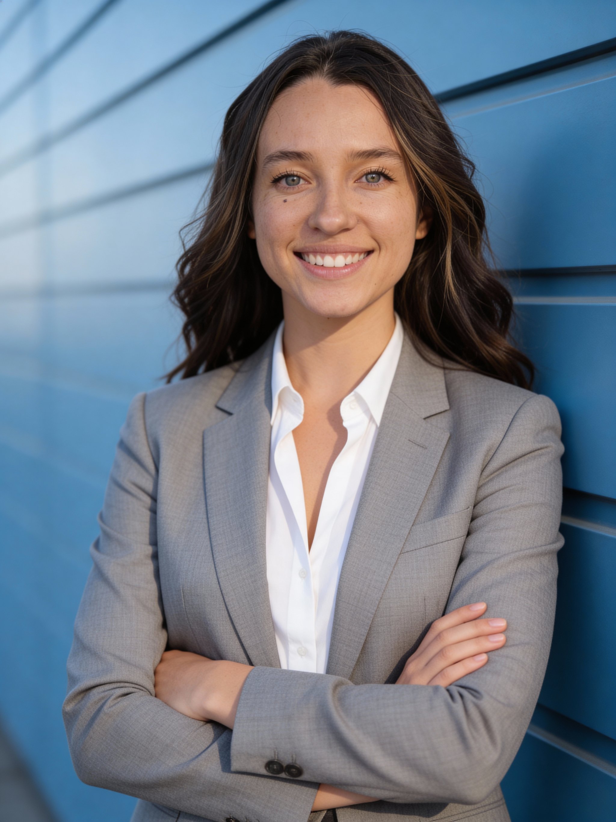 Approachable agent headshot with modern styling