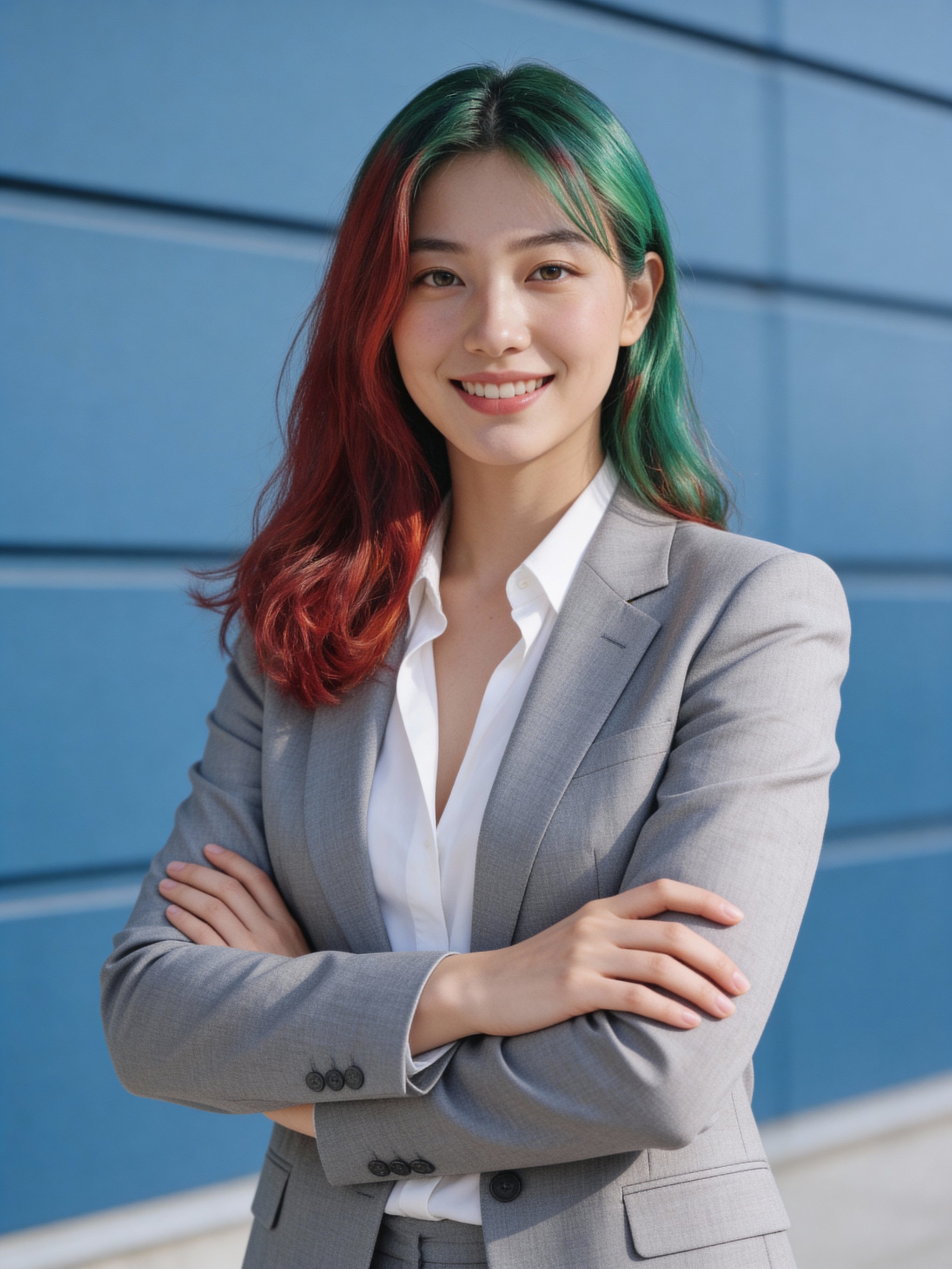 Real estate portrait with fresh blue palette