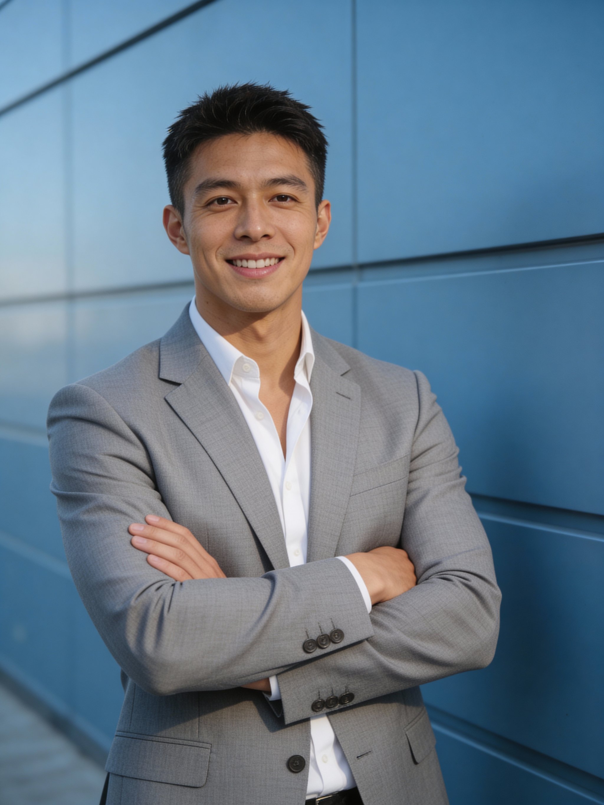 Professional portrait with balanced light and fresh tones