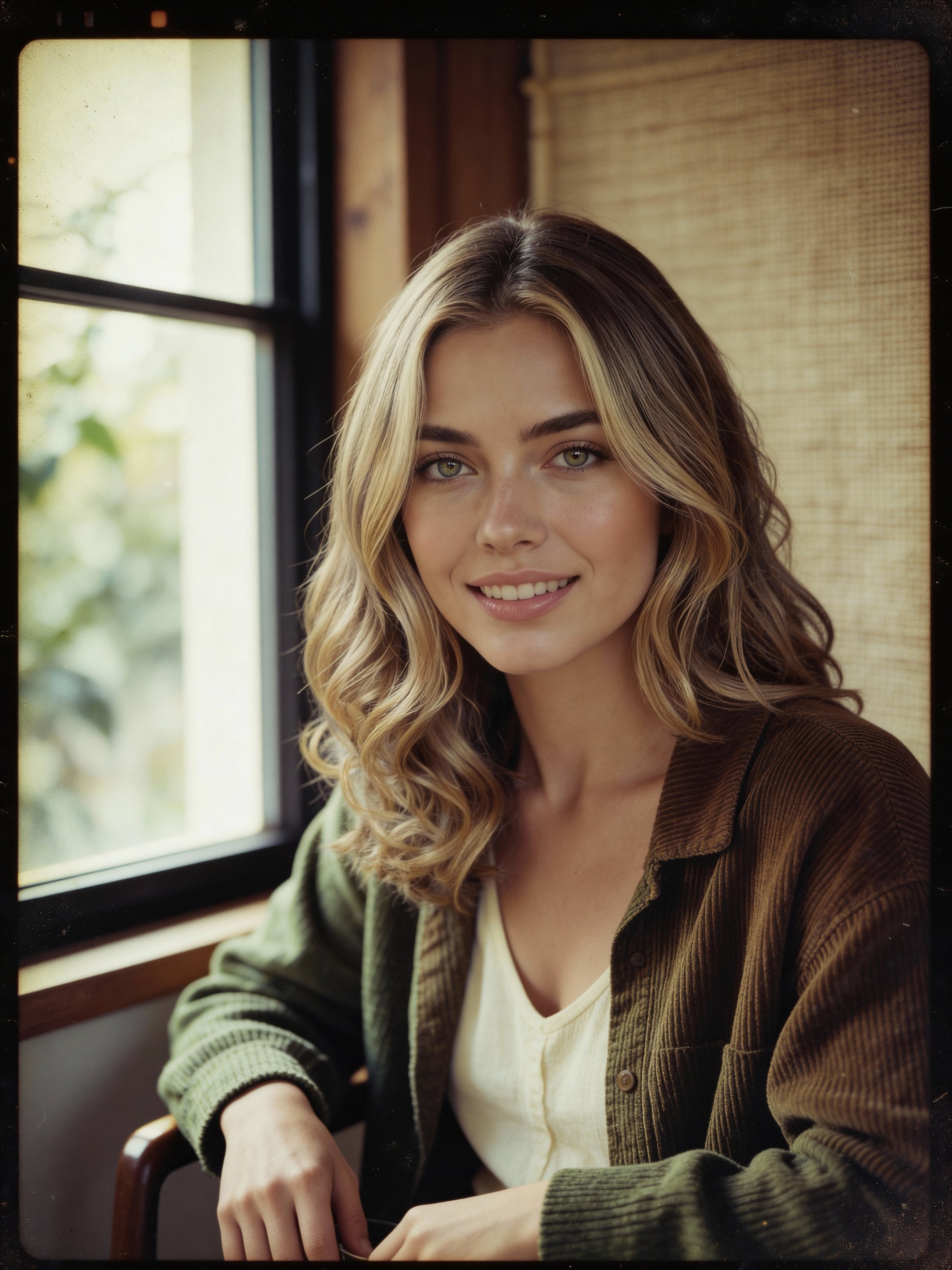 Lifestyle portrait with matte blacks and film texture