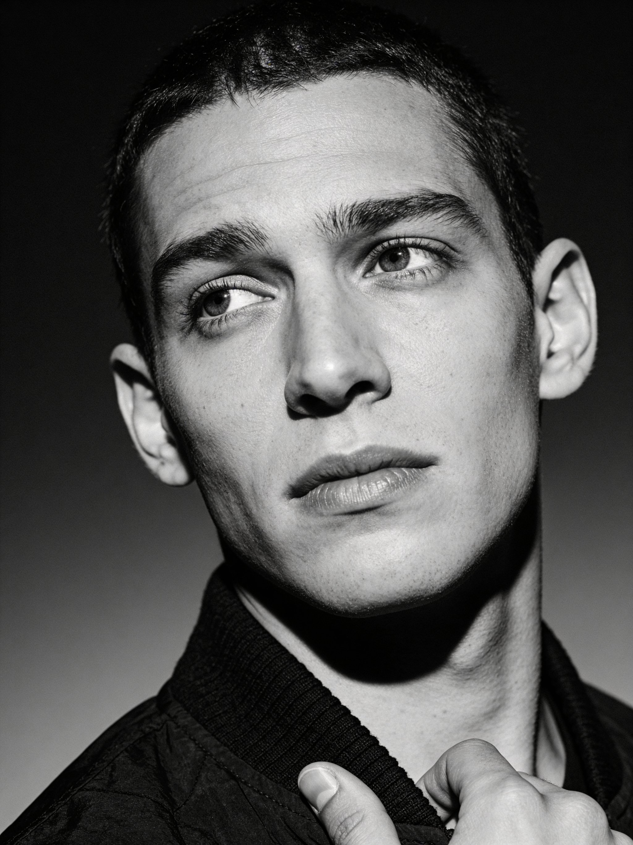 Example: editorial black and white headshot