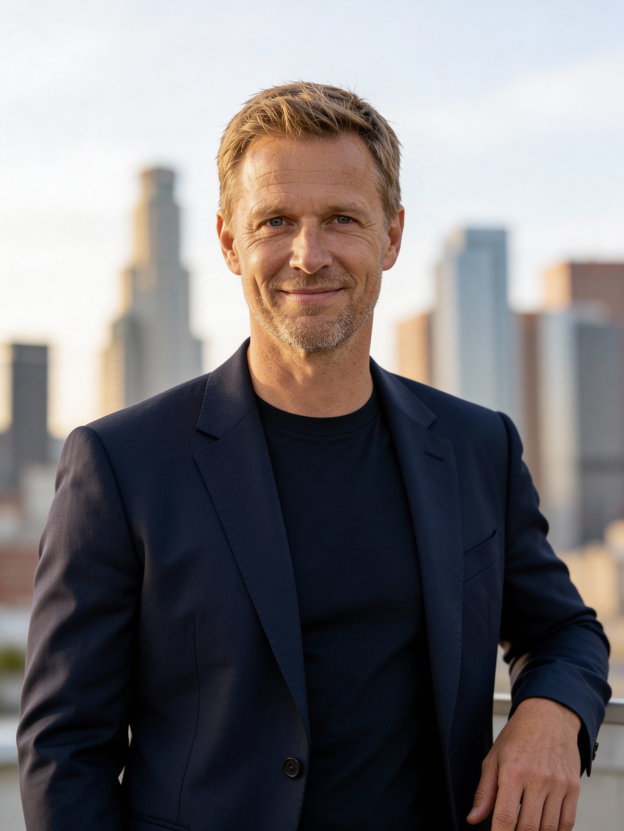 Modern luxury headshot with crisp subject focus