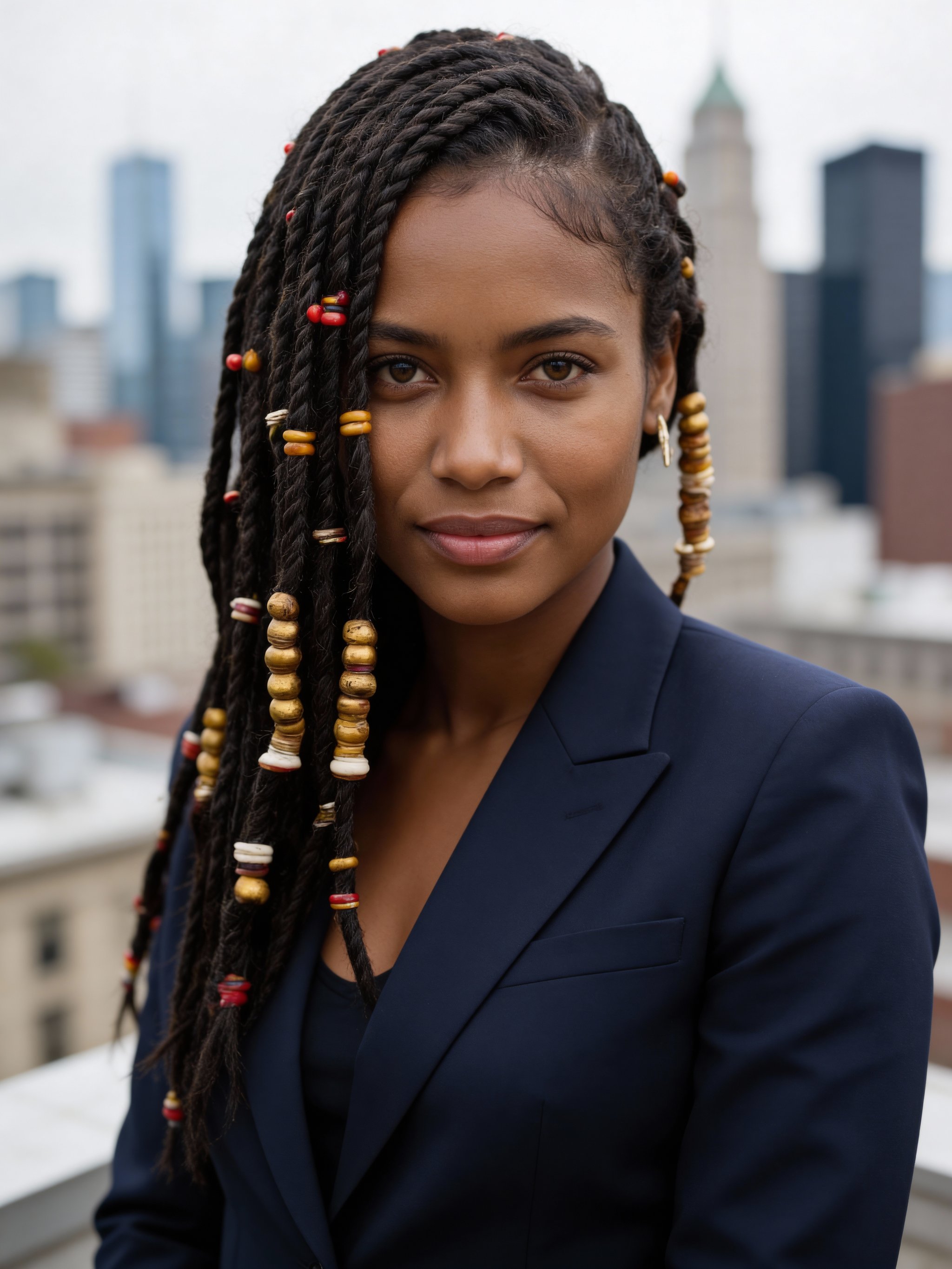 Modern skyline portrait with polished editorial finish