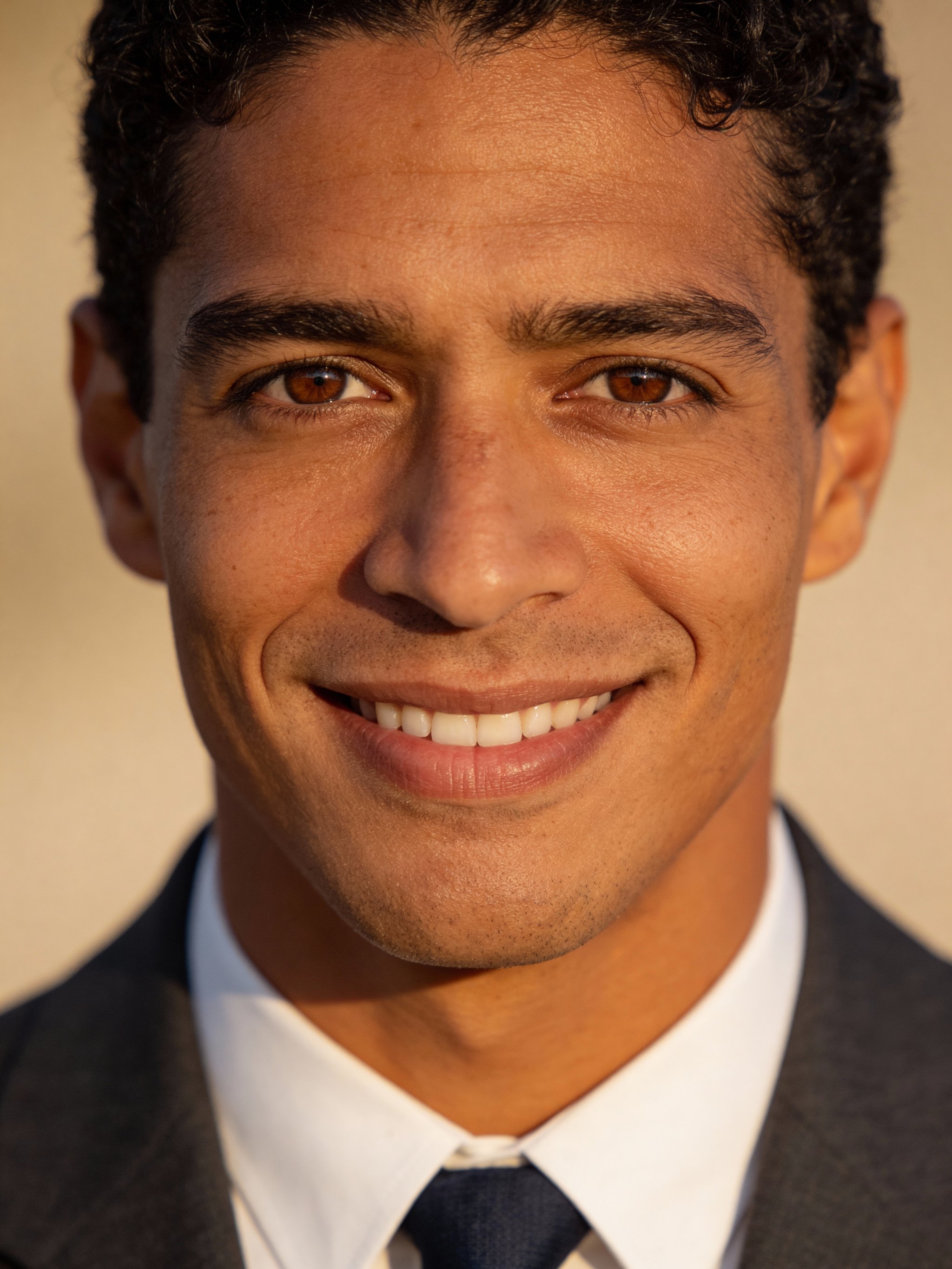 Corporate headshot with clean studio lighting