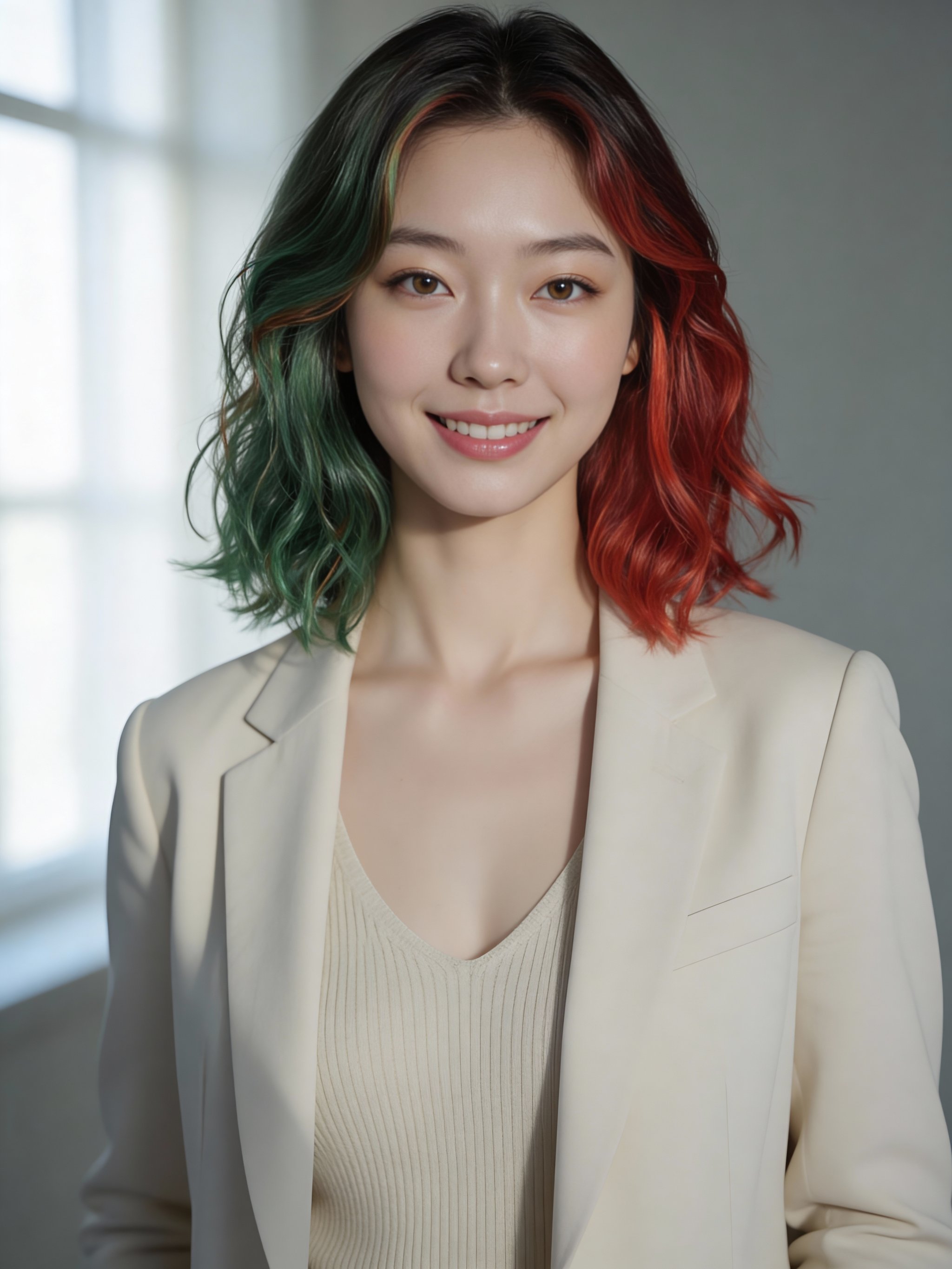 Clean headshot with subtle background blur