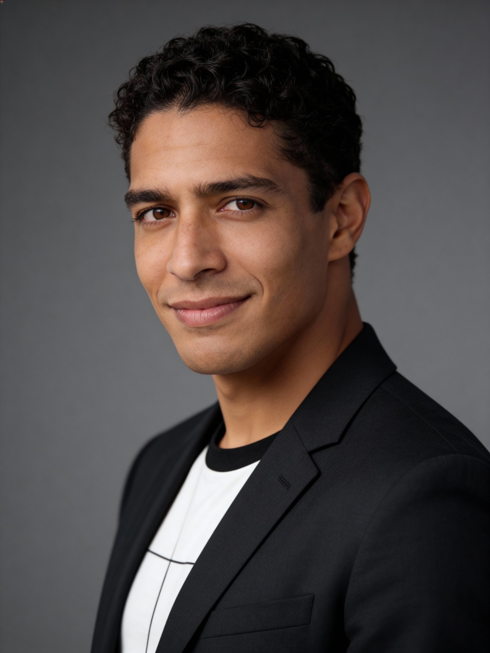 Professional headshot with soft studio lighting