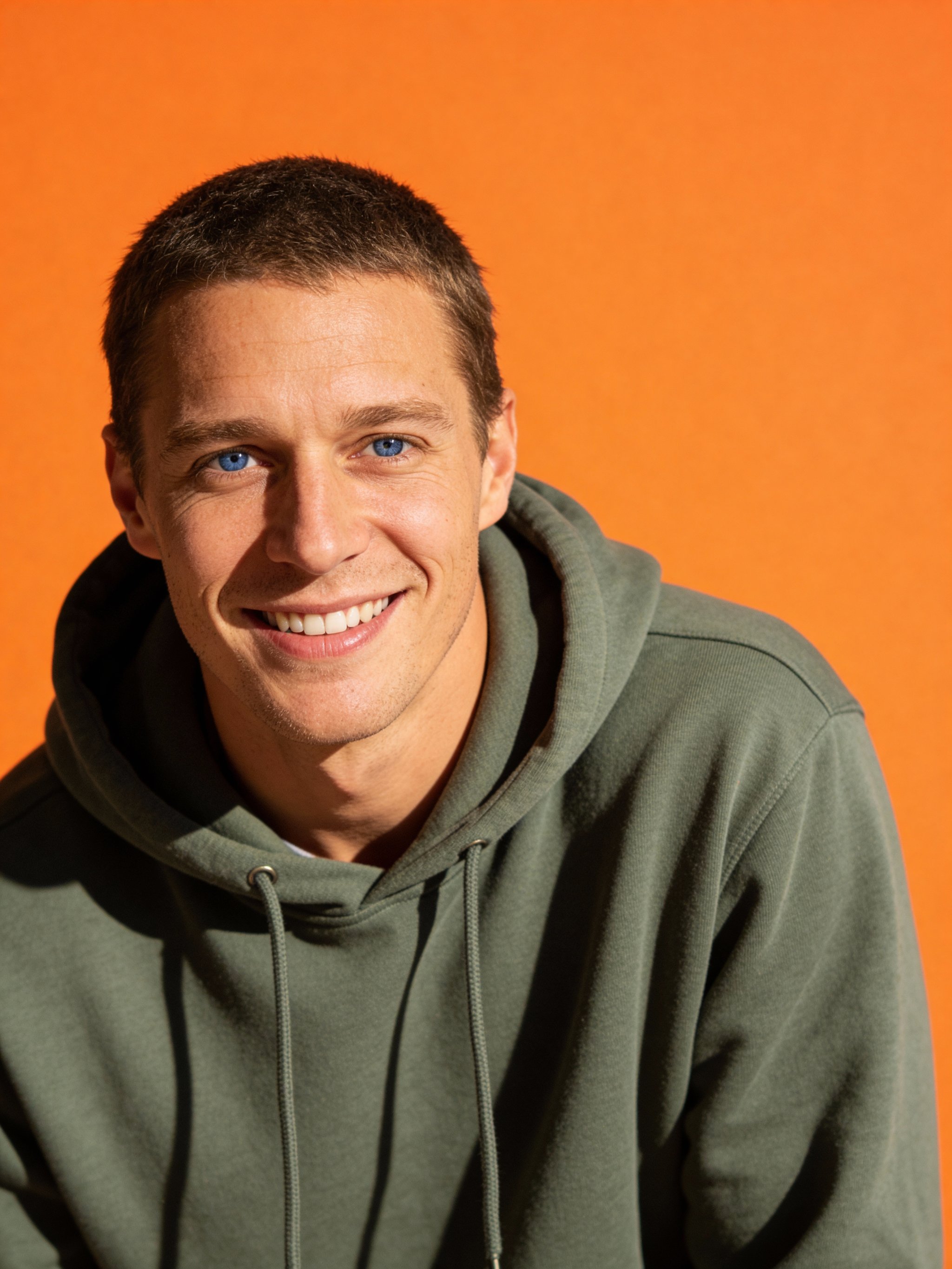 High-contrast headshot with crisp studio lighting