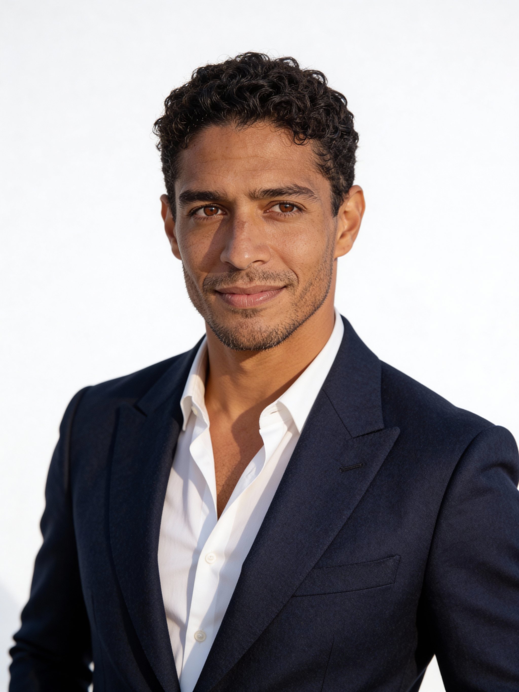 High-end agent headshot with refined styling