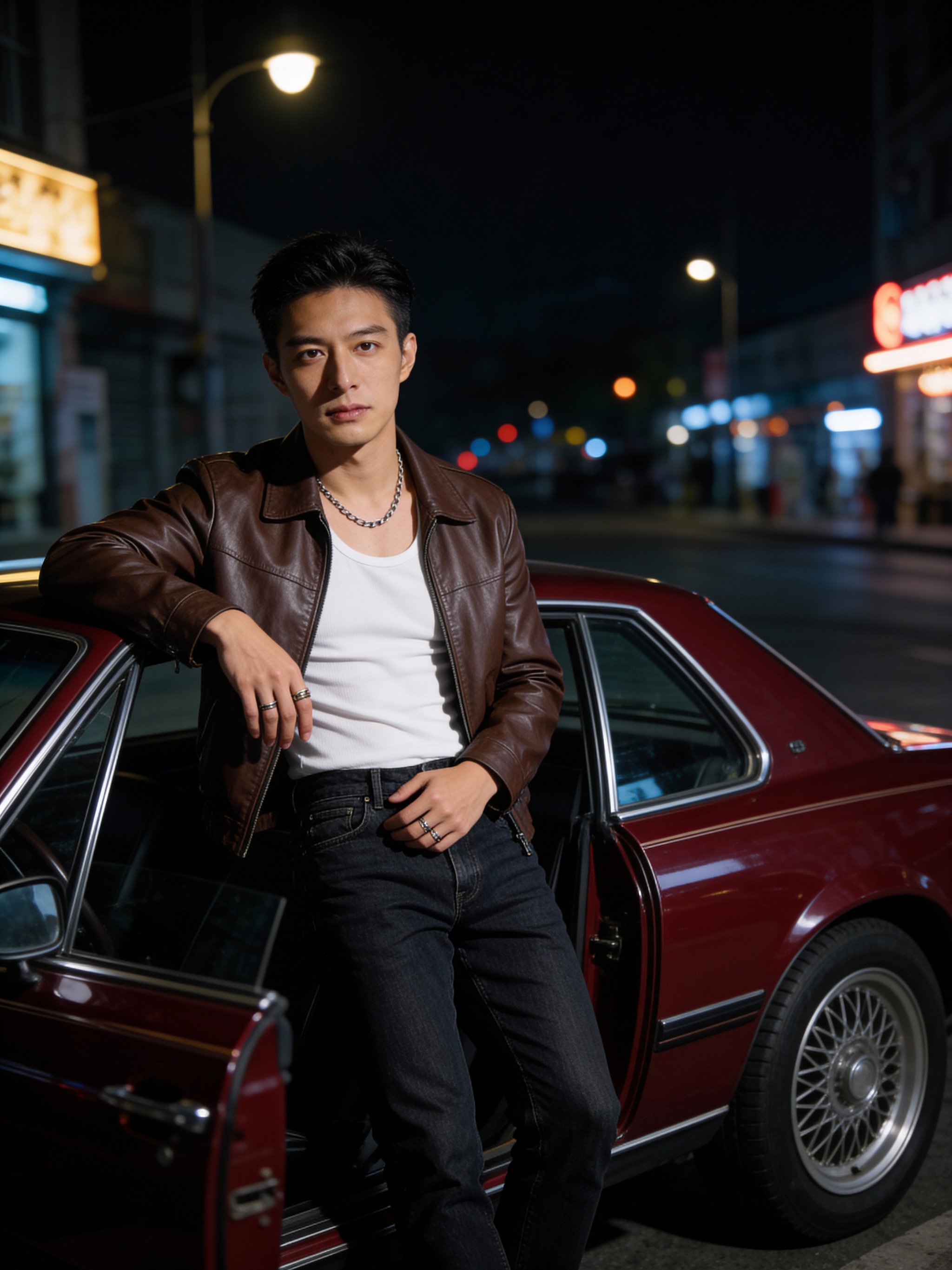 Nighttime fashion portrait with soft key light