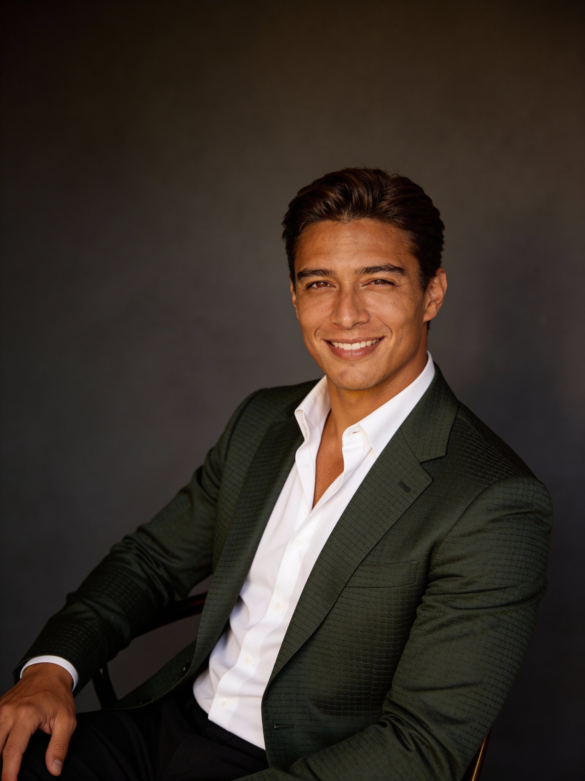 Real estate agent portrait with dark matte background