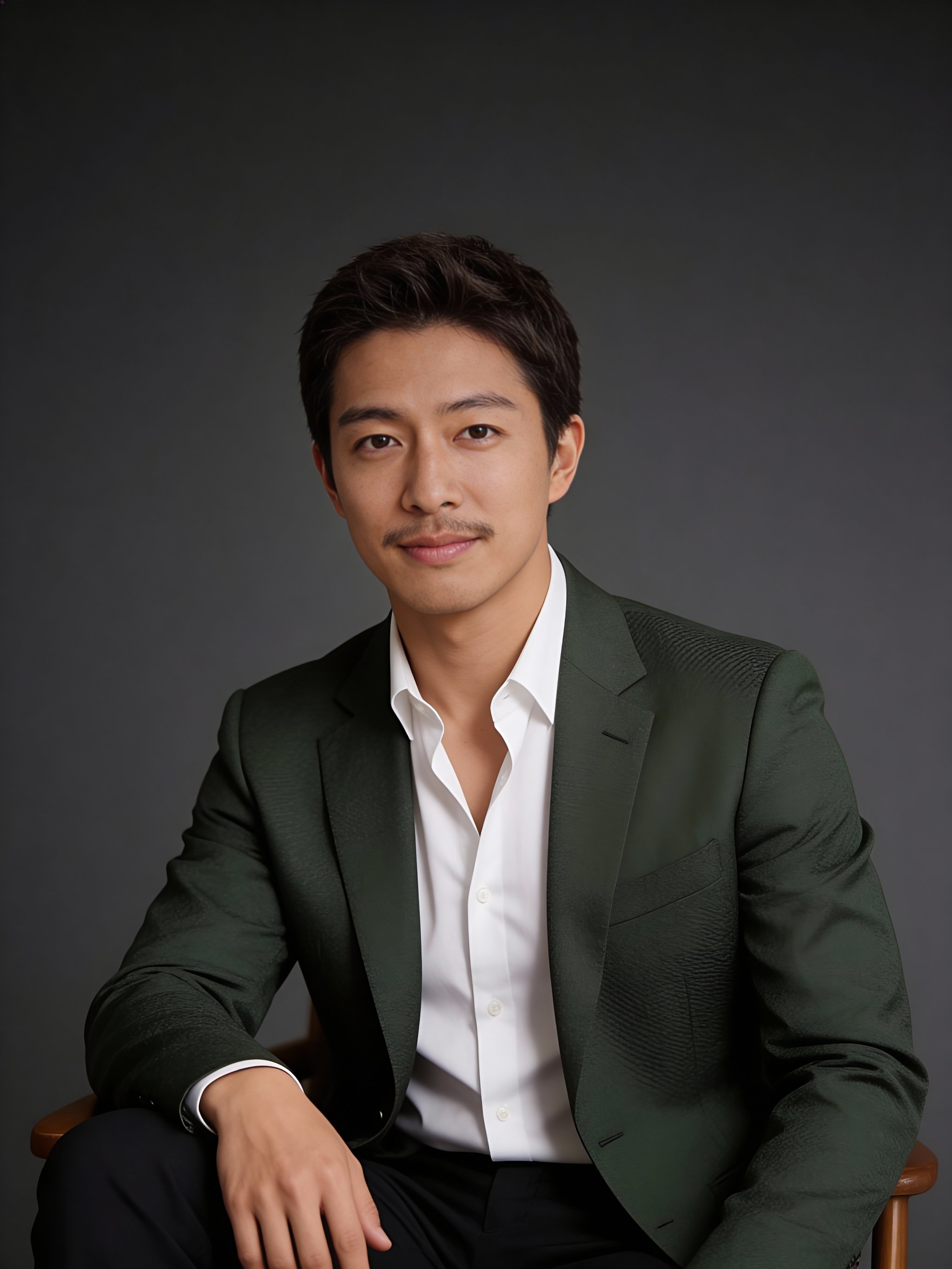 Professional portrait with controlled shadows and contrast