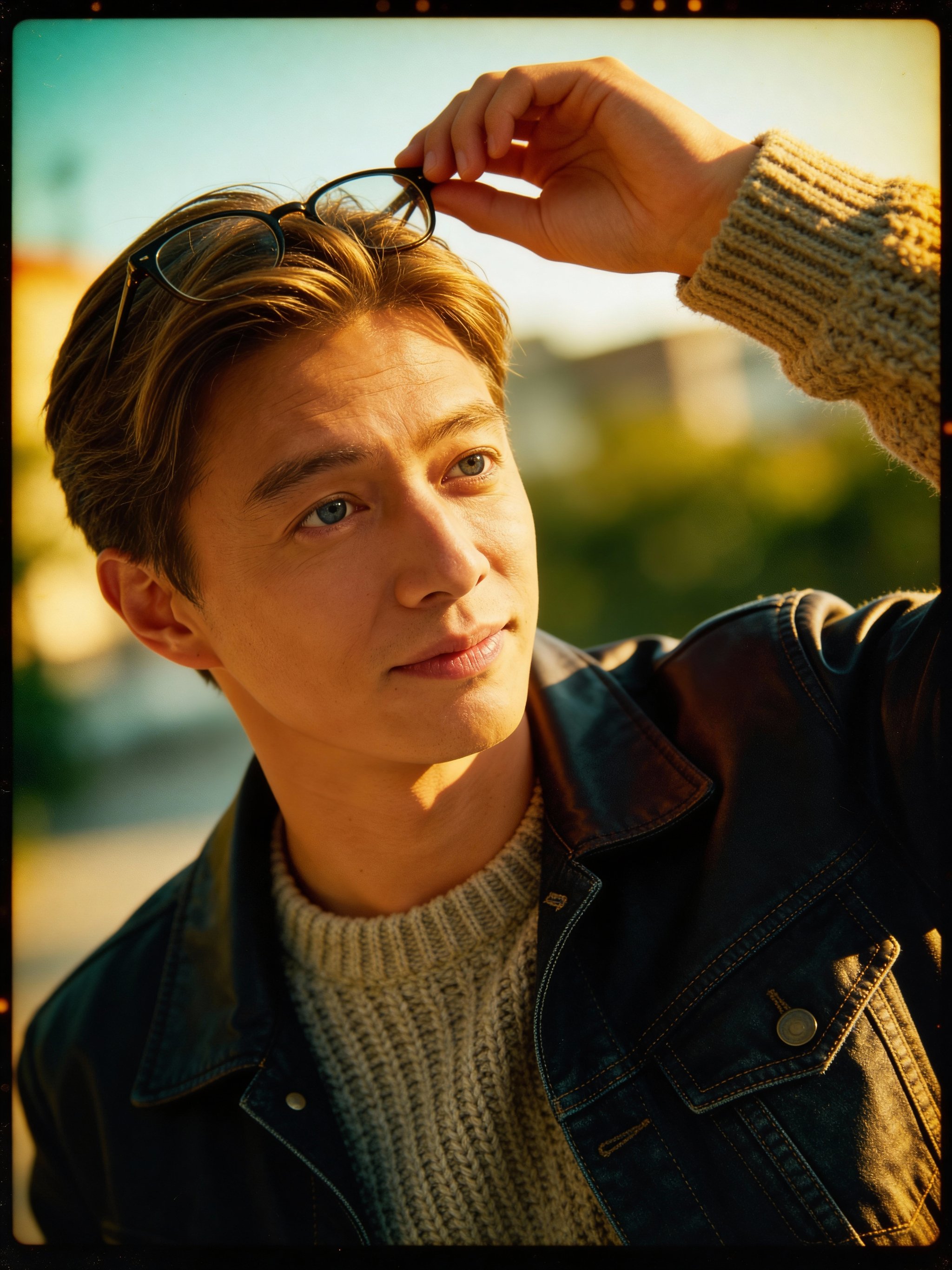 Vintage portrait with warm skin tones and bokeh