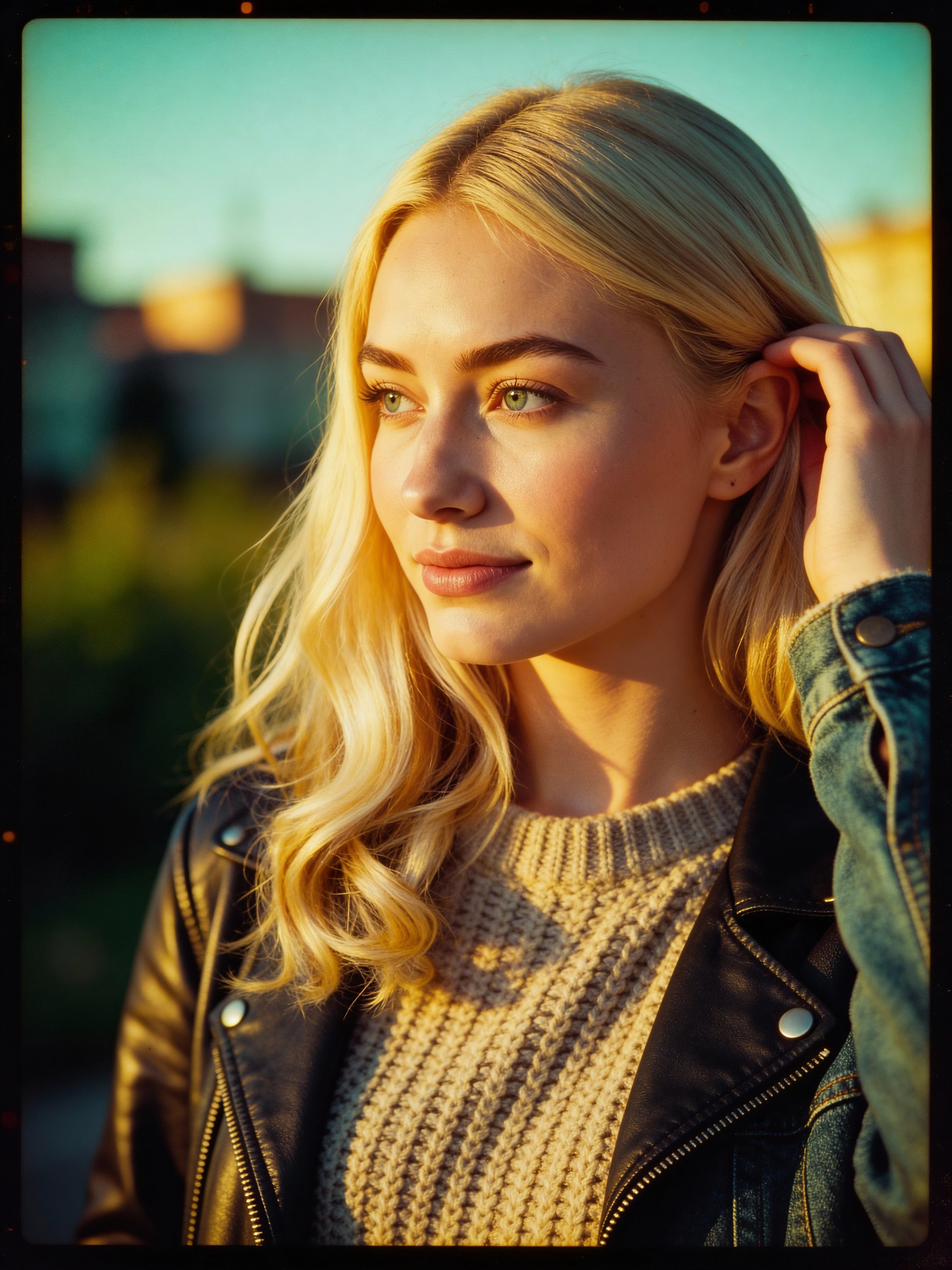 Warm 35mm-inspired portrait with relaxed expression