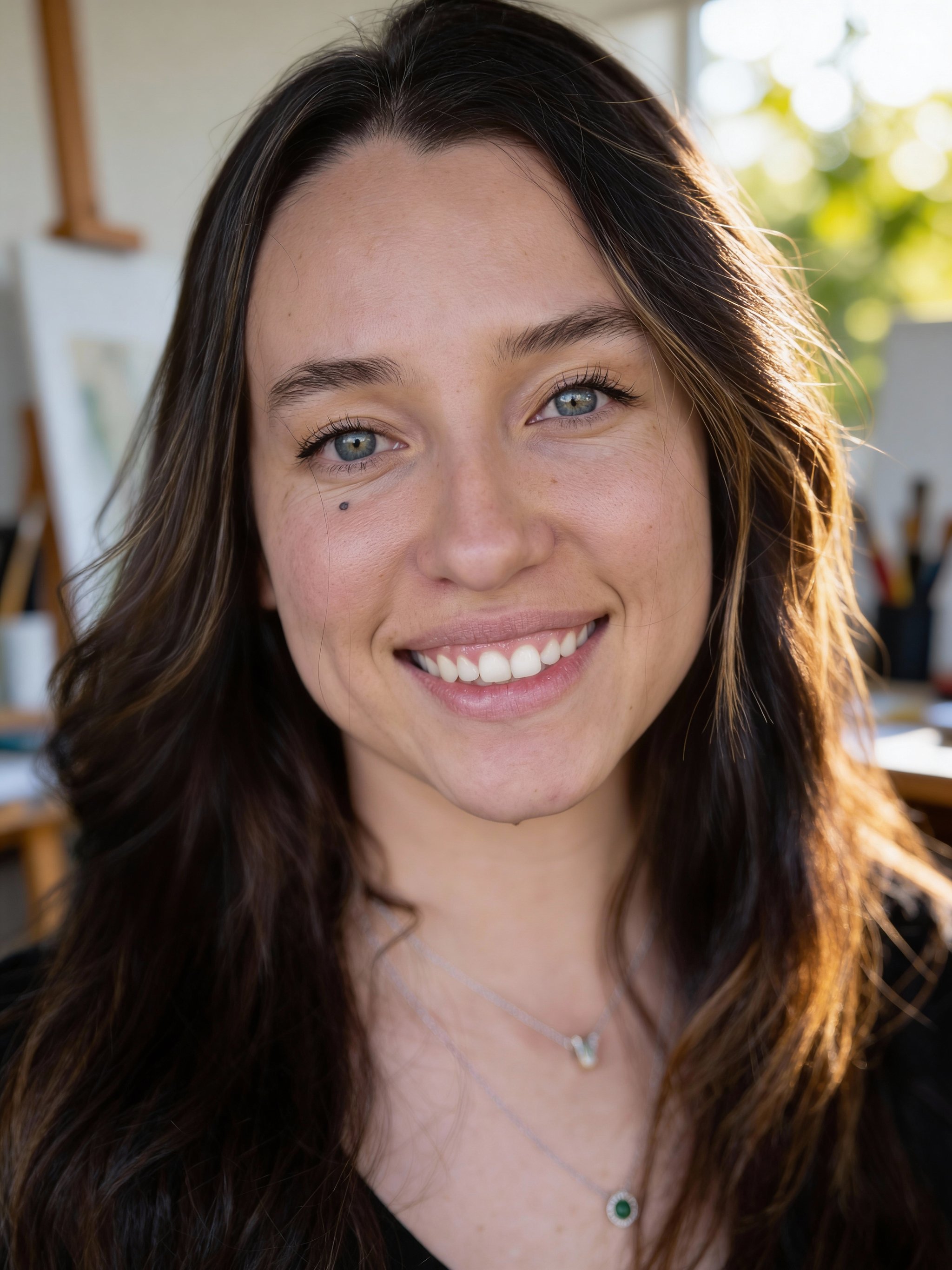 Warm bokeh headshot with soft background blur