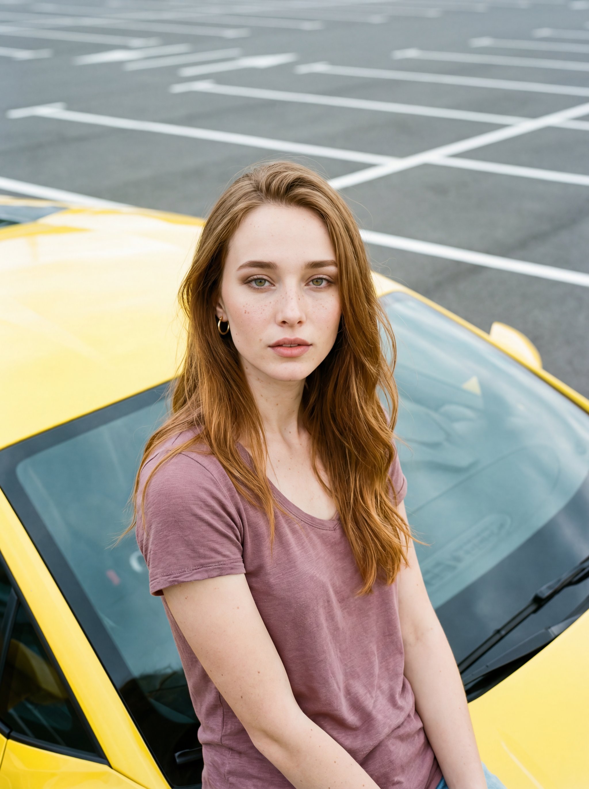 Modern editorial portrait with clean, open space