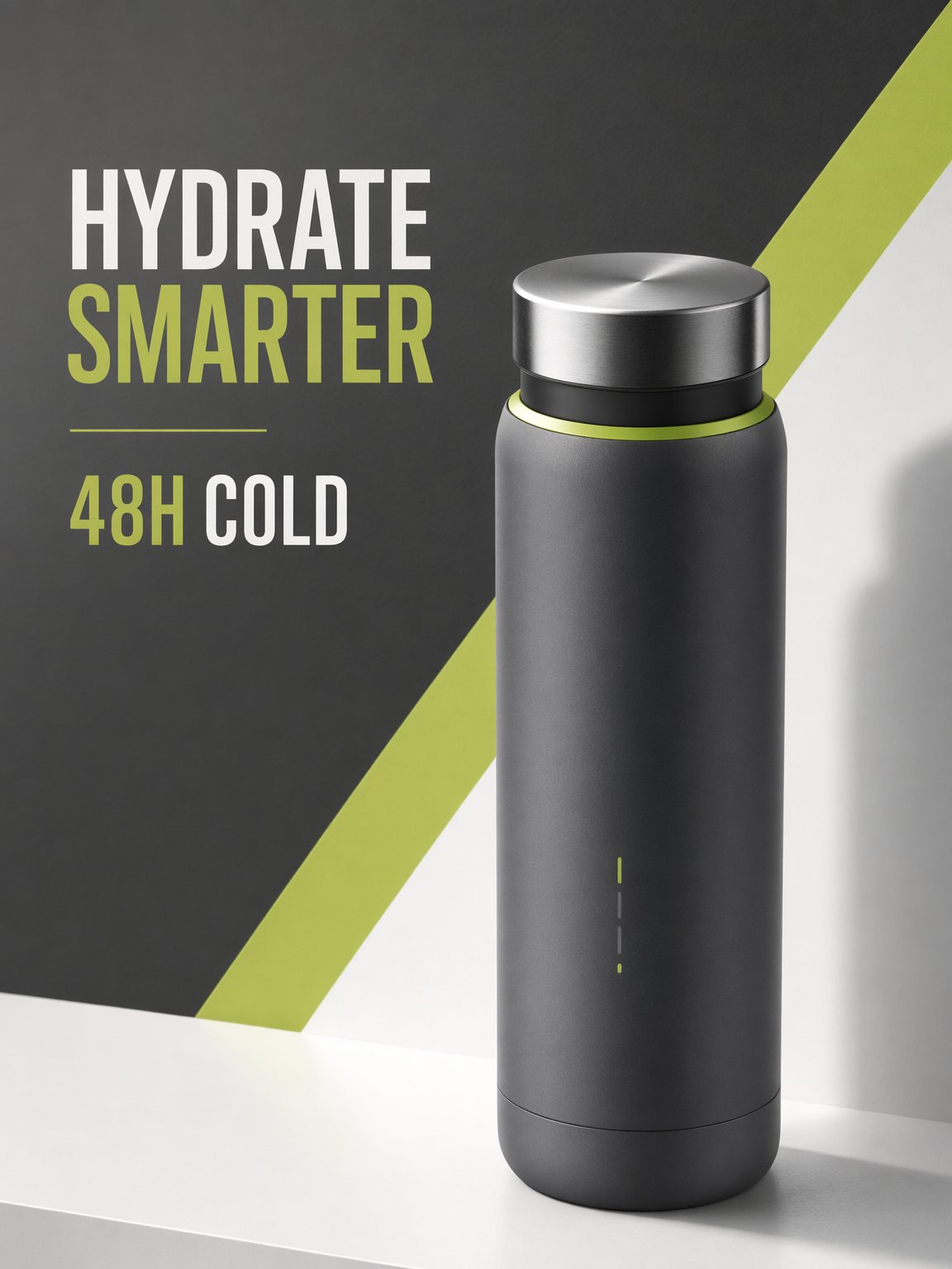 Póster promocional legible para una botella inteligente generado con GPT Image 2