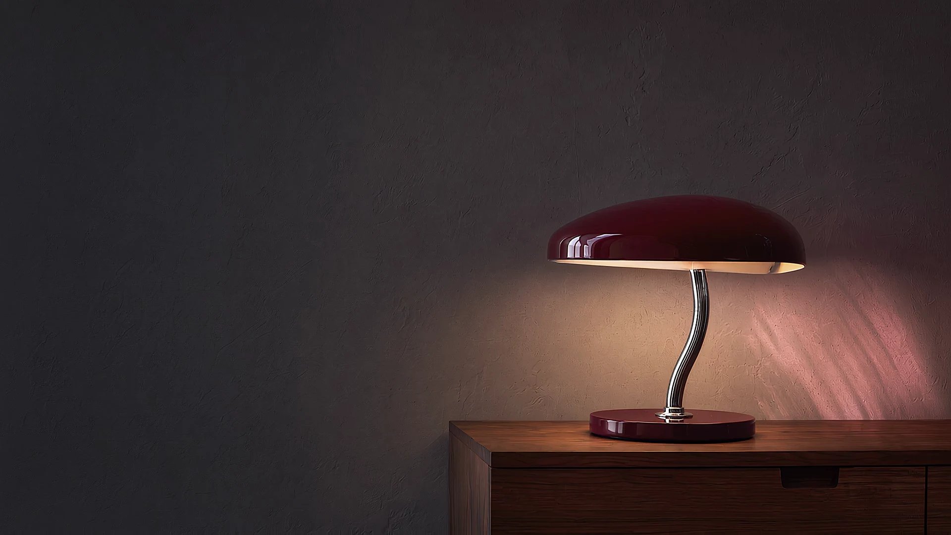 Veo 3.1 product film of an oxblood table lamp