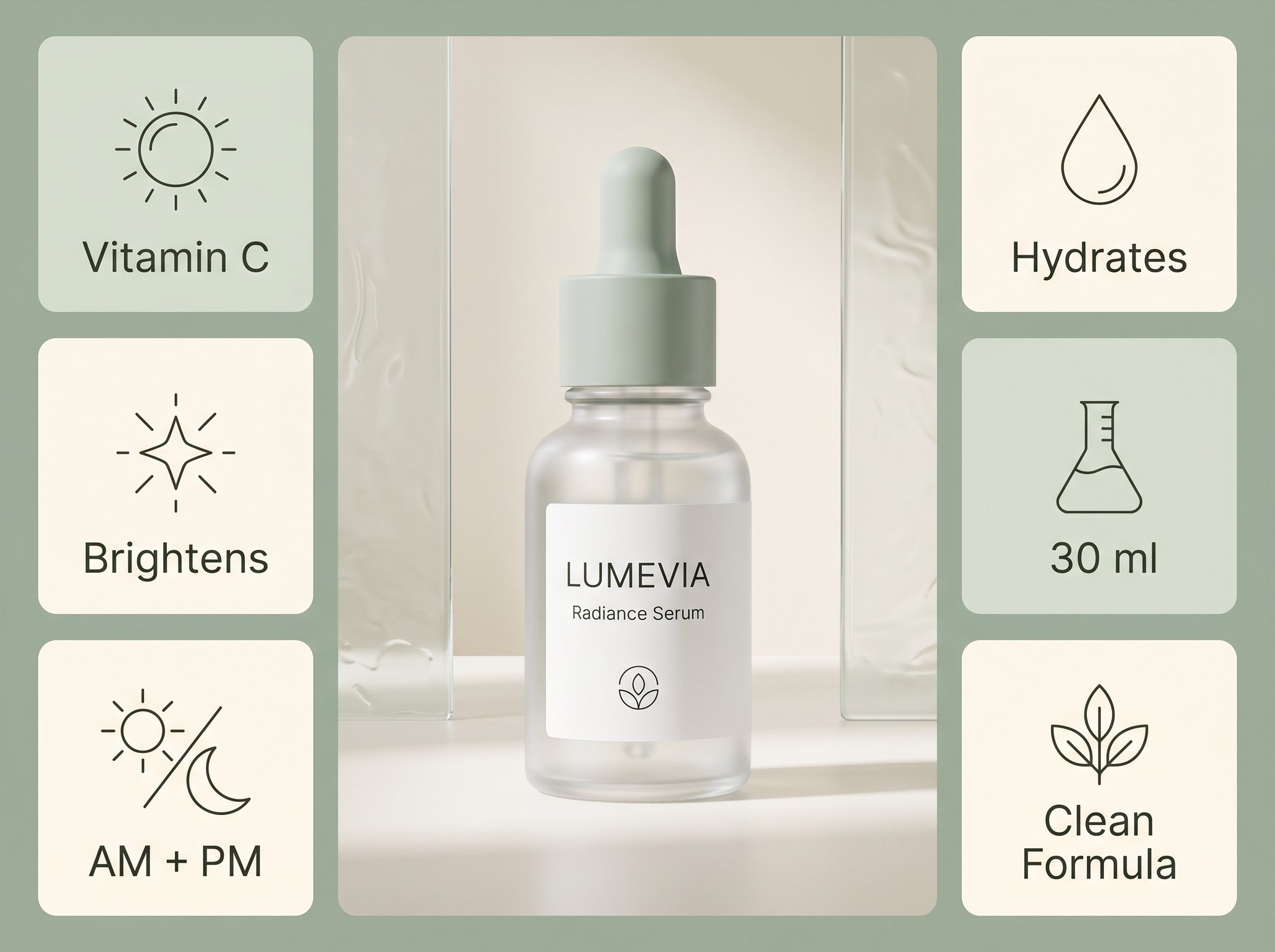 Amazon-style skincare serum infographic generated with Nano Banana 2