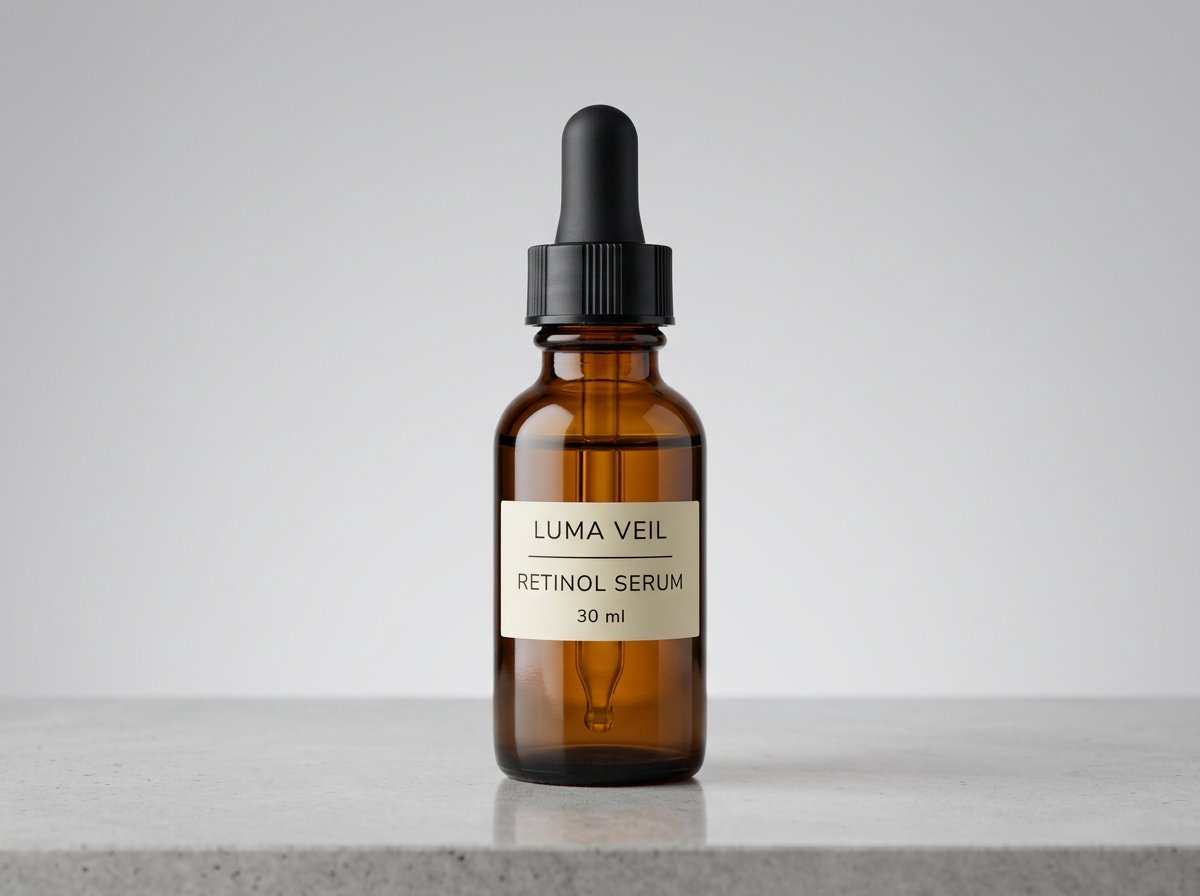 Serum dropper bottle product photo after reflection control, lighting cleanup, and beauty-product polish