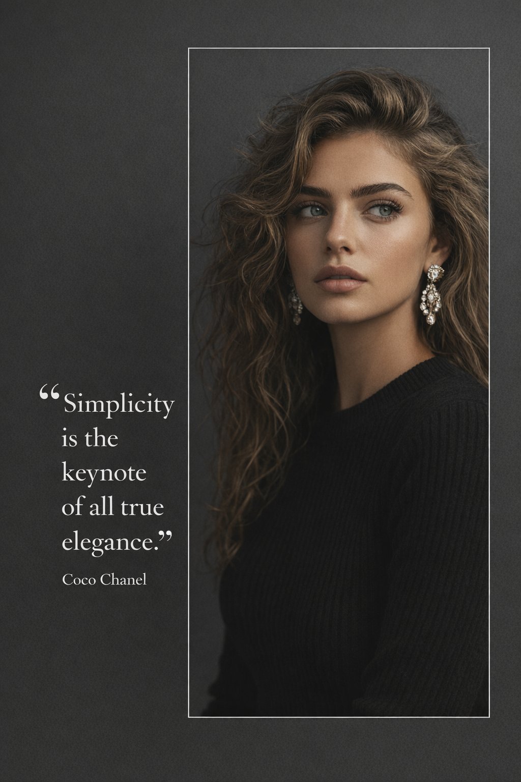 Example: luxury fashion editorial with typographic quote