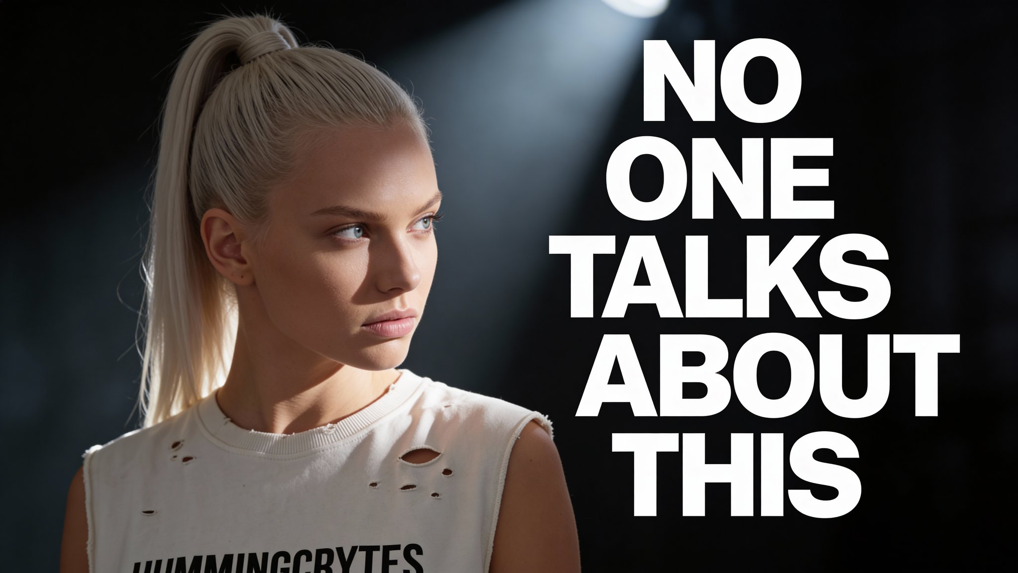 Example: moody YouTube thumbnail with bold headline